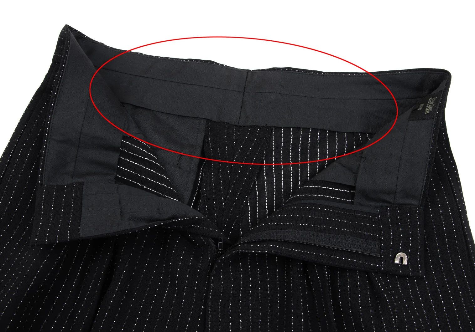 Jean Paul Gaultier Wool Stitch Stripe Tuck Pants in Black and Off-White Size US 32 / EU 48 - 4 Thumbnail
