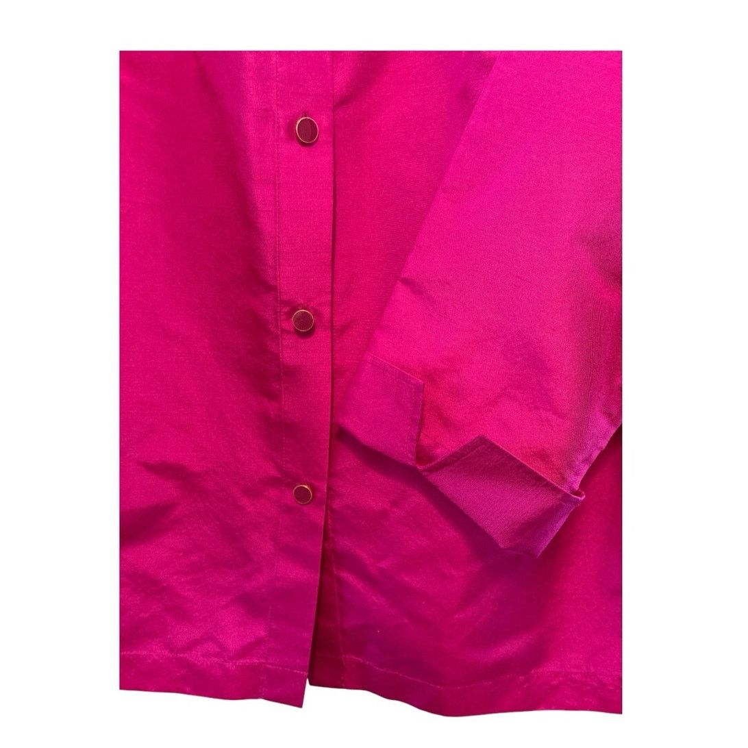 Talbots Talbots silk taffeta fuchsia long sleeve blouse NWT Size XL / US 12-14 / IT 48-50 - 4 Thumbnail