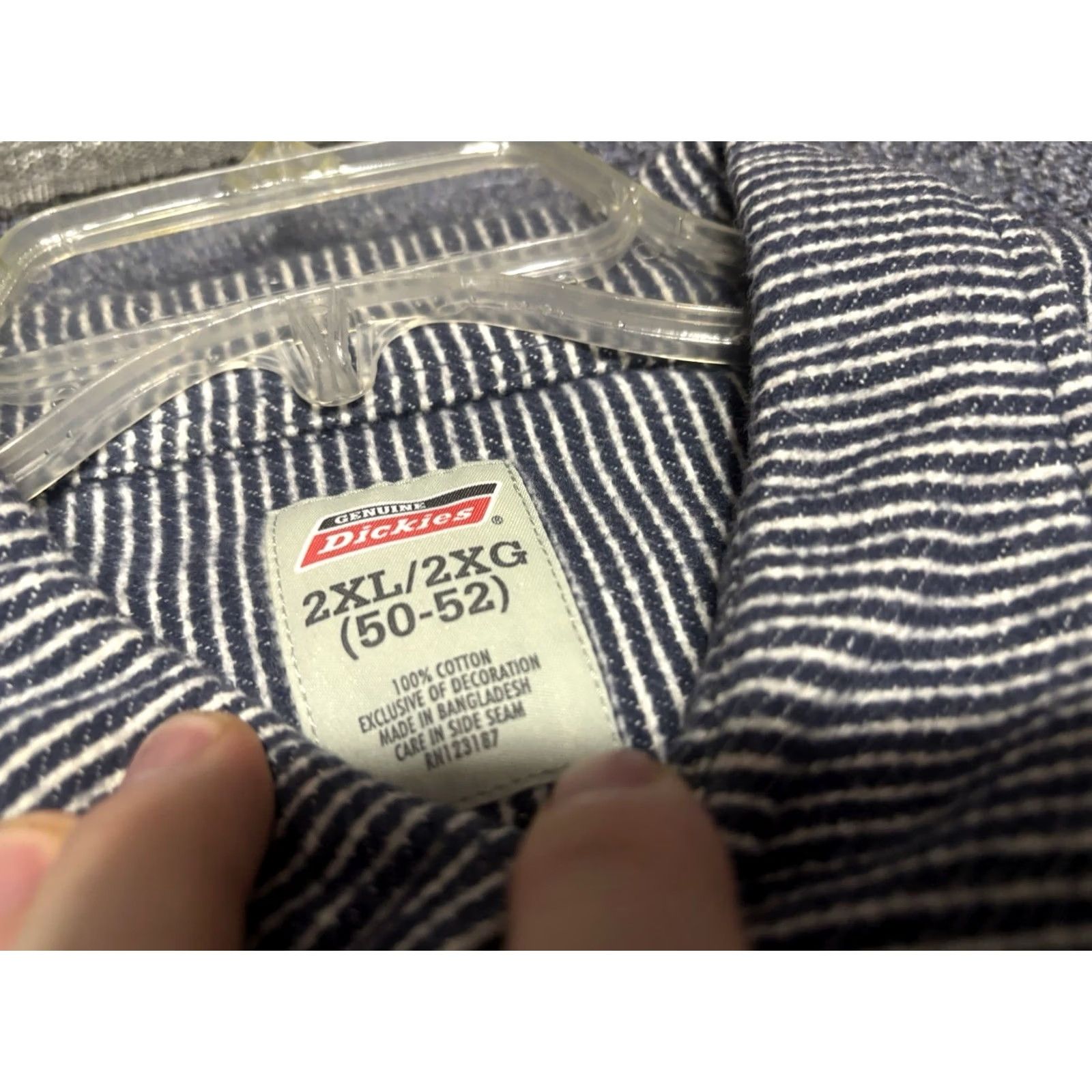 Dickies Dickies Mens Long Sleeve Work Shirt XXL Blue White Striped Flannel Button Up H3 Size US XXL / EU 58 / 5 - 2 Thumbnail