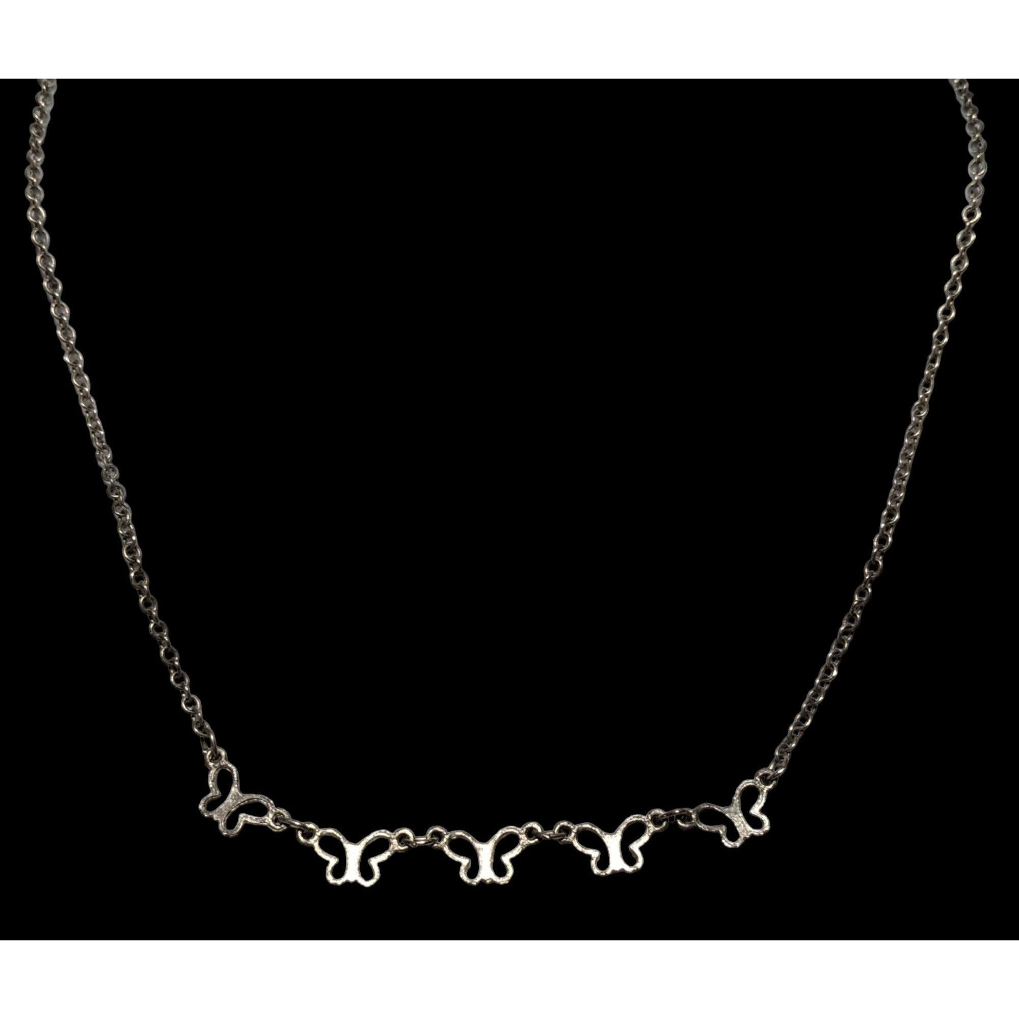 Other Minimalist Silver Butterfly Necklace Size ONE SIZE - 3 Thumbnail