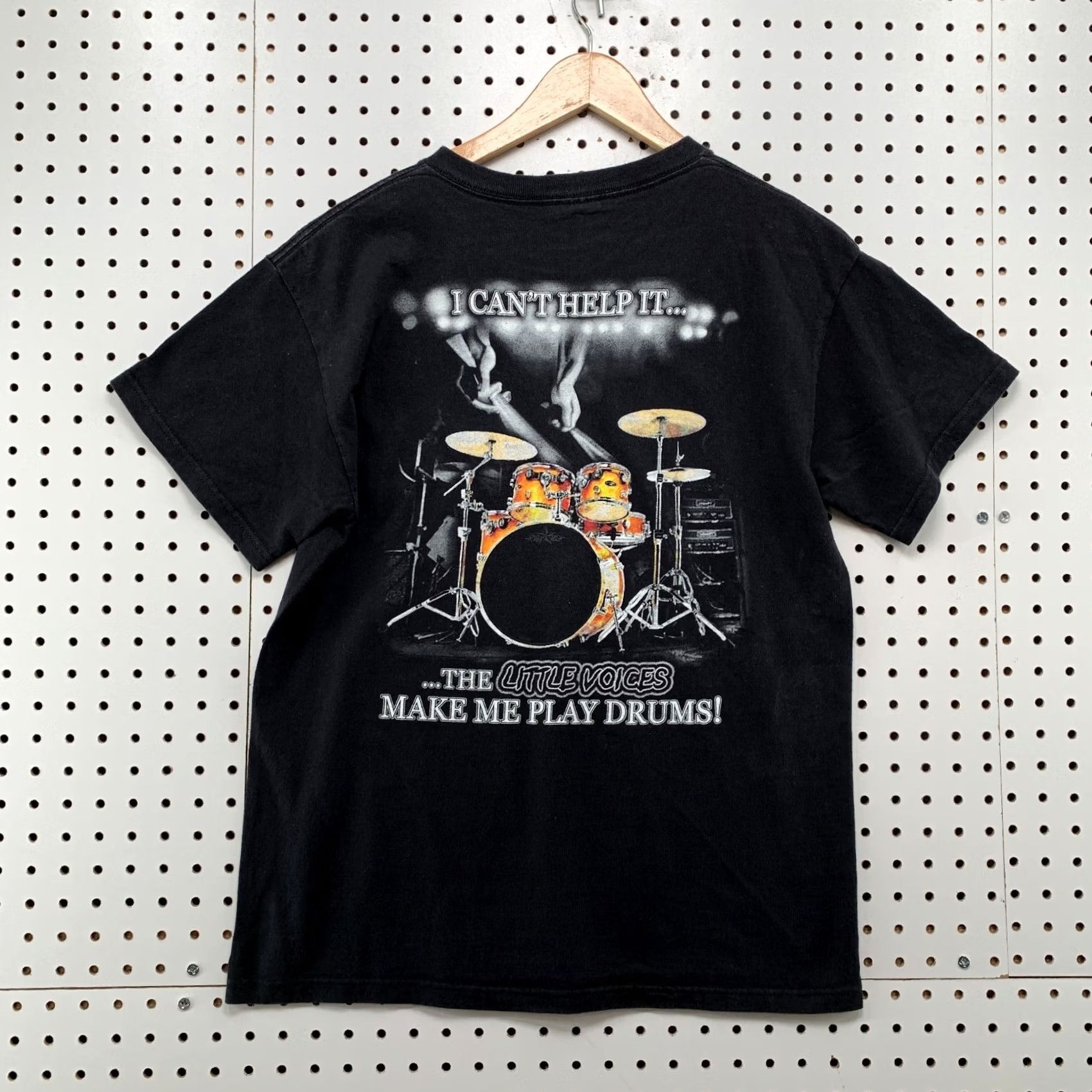 Delta VINTAGE Y2K Drum Kit Shirt Mens Small Black Little Voices Make Me Play Drums Size US S / EU 44-46 / 1 - 2 Thumbnail