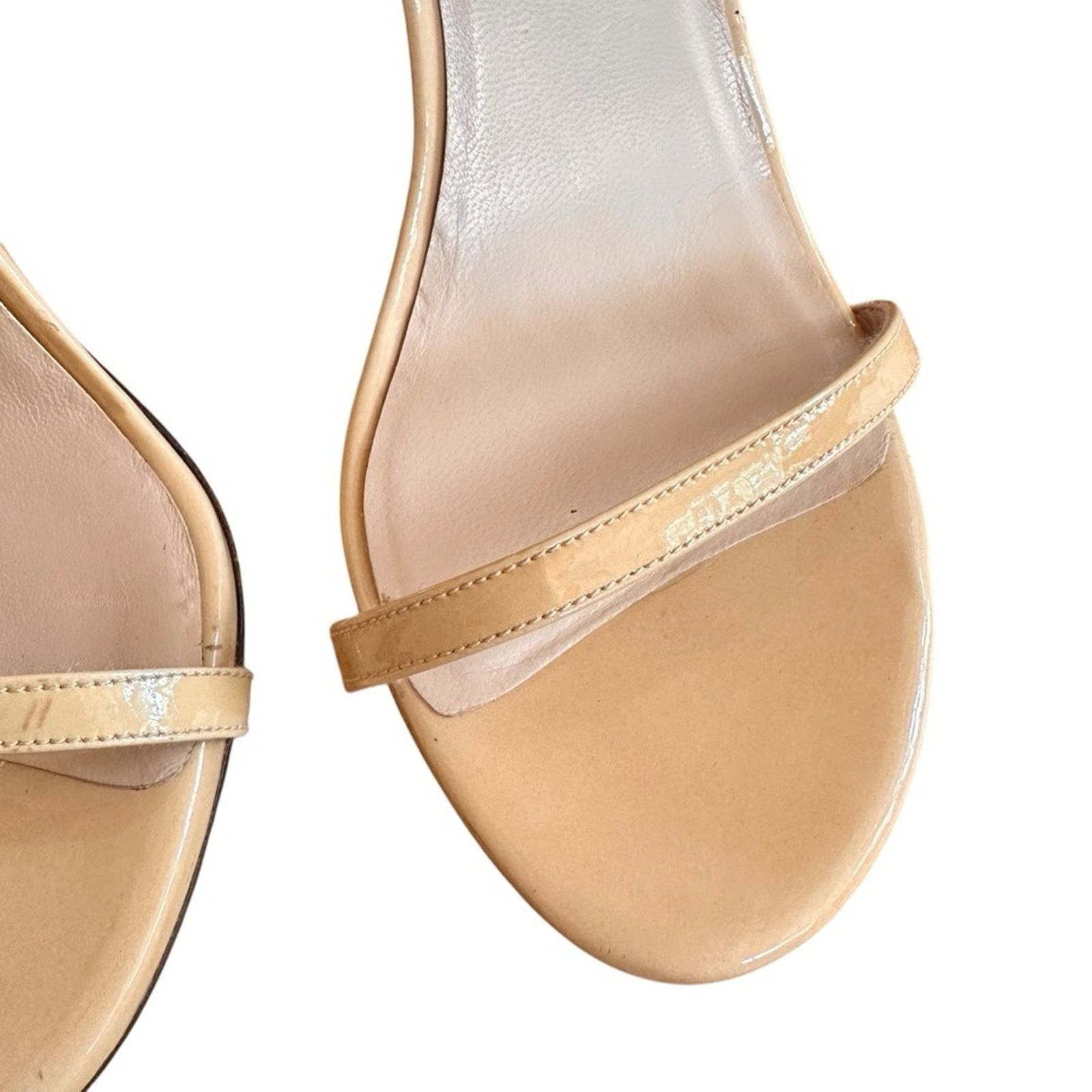 Stuart Weitzman Stuart Weitzman The Nudist II – Patent Beige – Size 9 – GUC Size US 9 / IT 39 - 4 Thumbnail