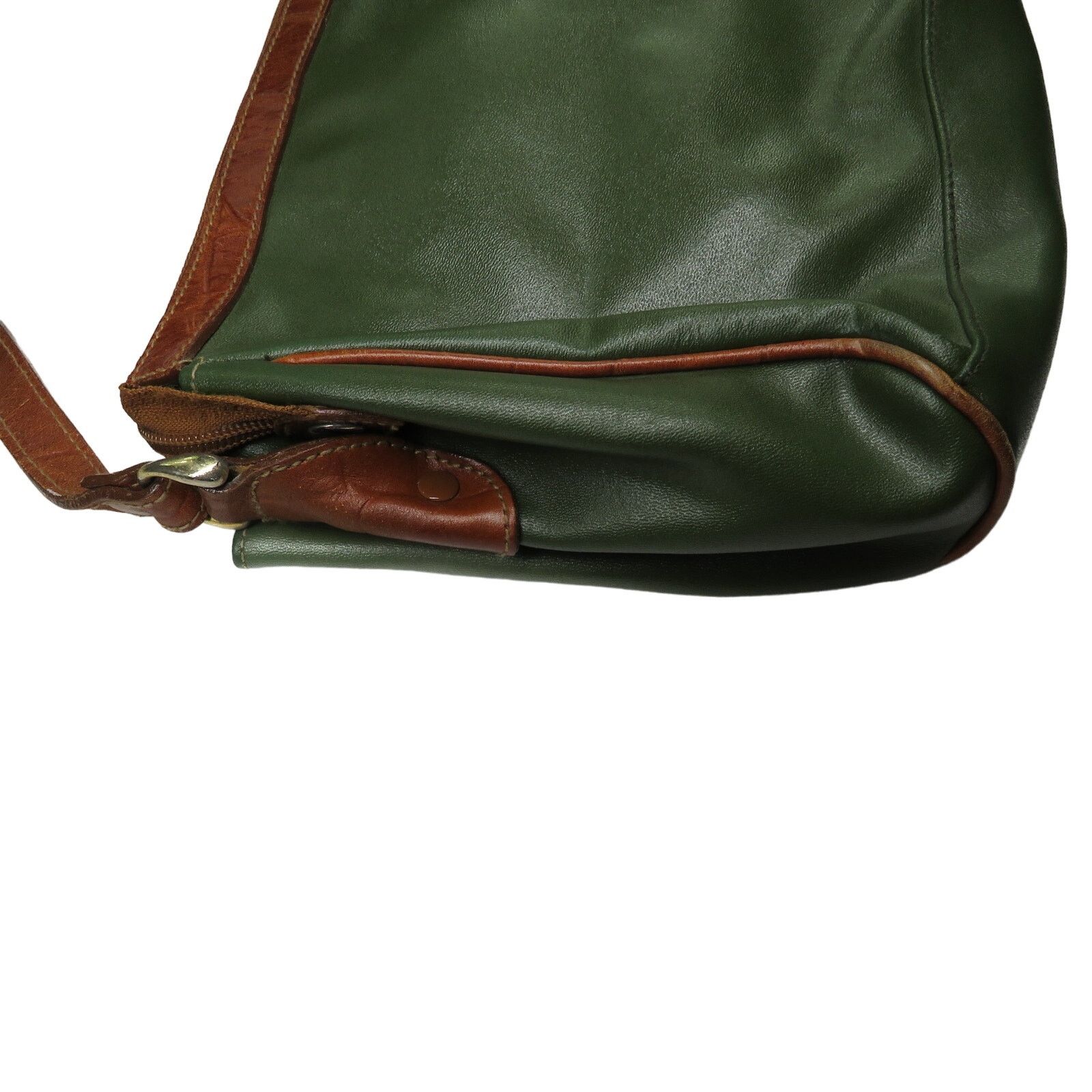 Vintage Vintage Olive Green Genuine Leather Crossbody Bag Retro Size ONE SIZE - 6 Thumbnail