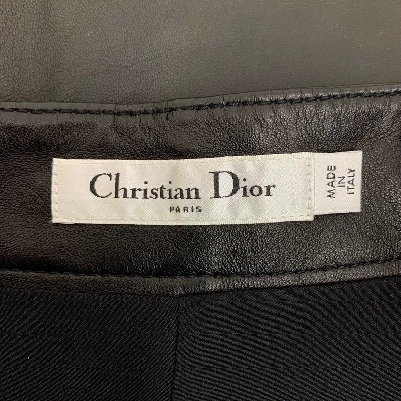 Dior Dior Black CD buckle design sheep leather casual skirt pant Size 25" / US 0 / IT 36 - 6 Thumbnail