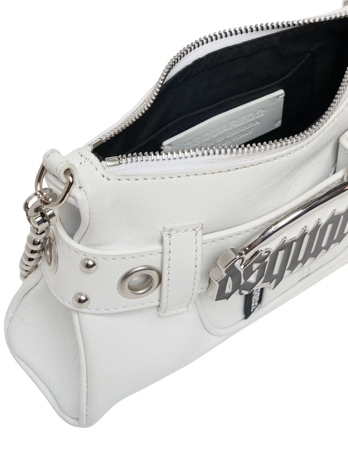 Dsquared2 DSQUARED2 Gothic Leather White Shoulder Bag New Size ONE SIZE - 4 Thumbnail