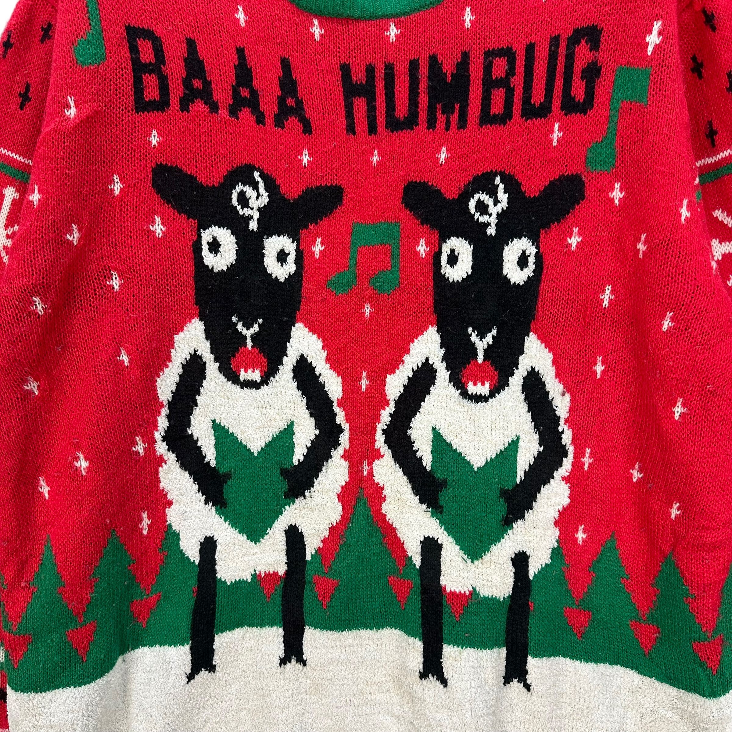 Vintage PARTY SWEATER BAA HUMBUG FULLPRINT KNITWEAR #8995-46 Size US L / EU 52-54 / 3 - 3 Thumbnail