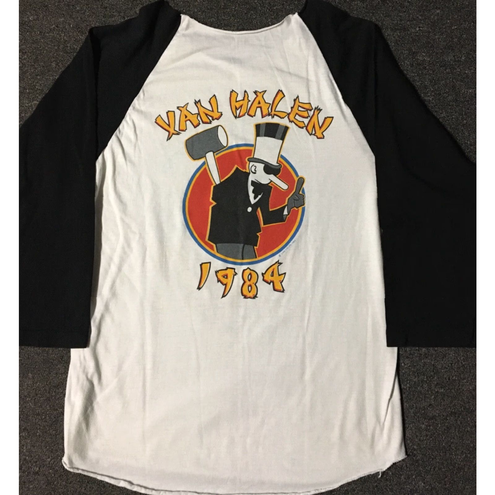 Vintage VINTAGE Van Halen World Tour Distress Shirt S M 1984 Rock Graphic Tee White 3/4 Sleeve Mens Size US S / EU 44-46 / 1 - 2 Thumbnail
