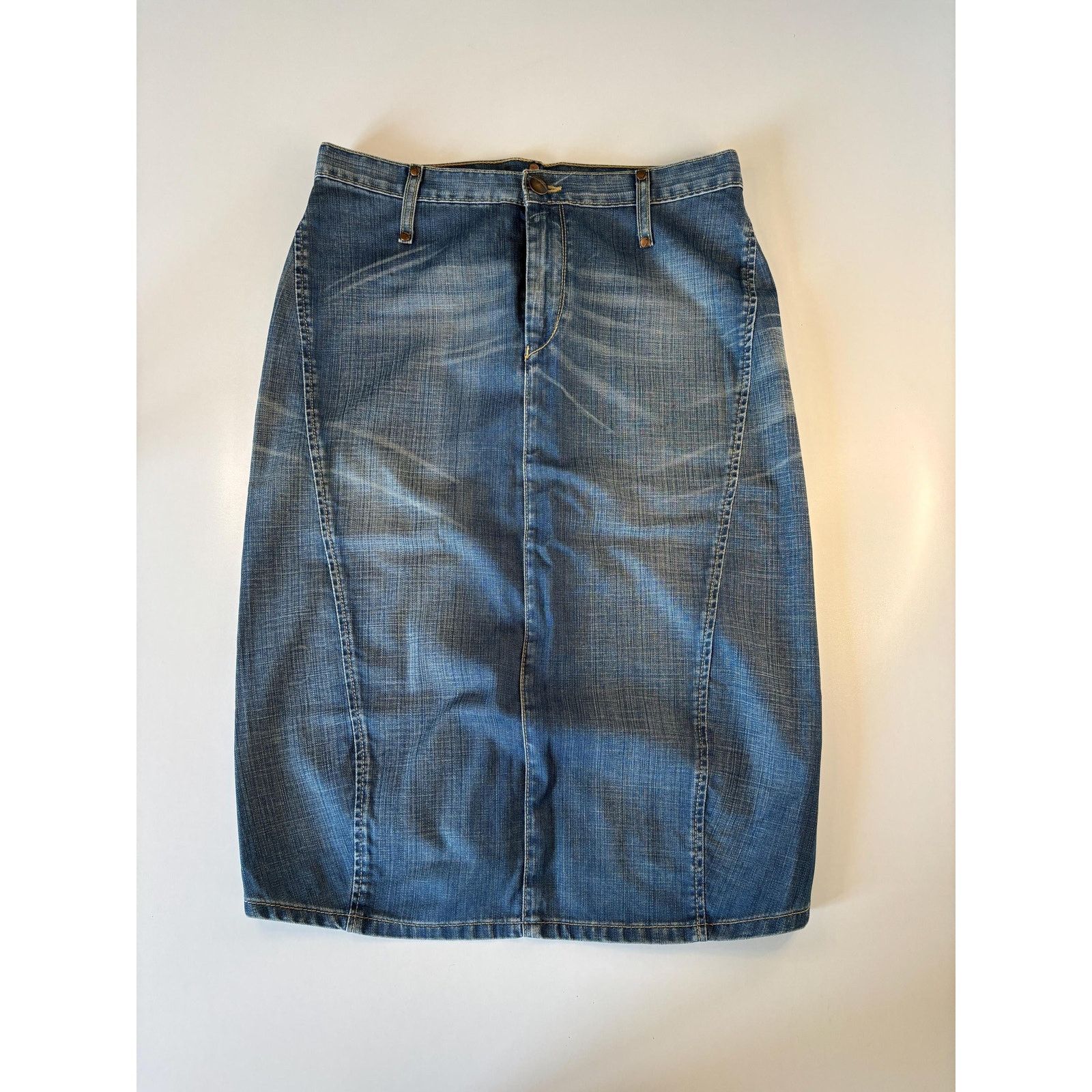 Levi's Vintage Levi’s Engineered Y2K Asymmetric Denim Skirt Twisted Size 27" / US 4 / IT 40 - 6 Thumbnail