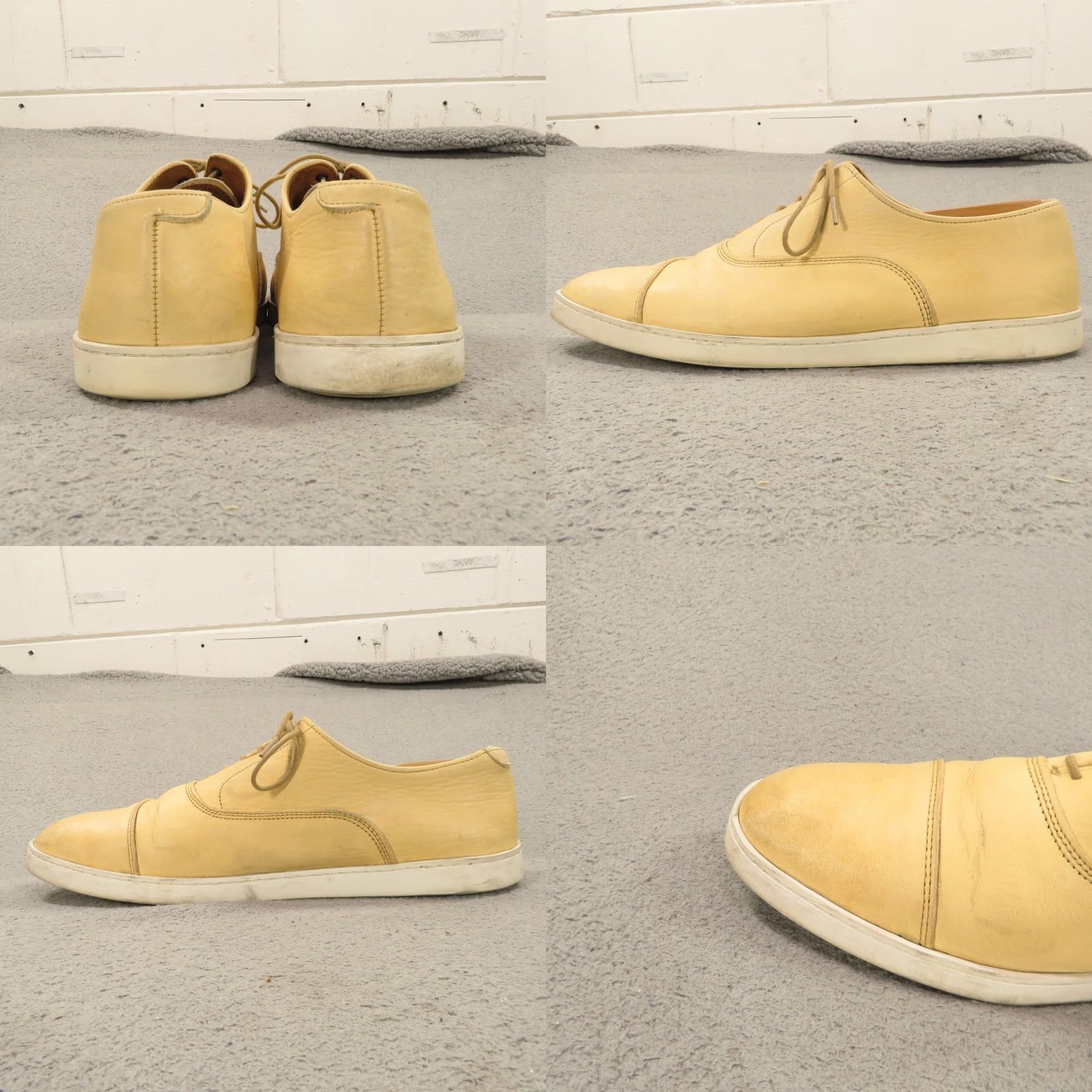 Allen Edmonds VINTAGE Allen Edmonds Shoes Men 11 E Park Avenue Courtside Sneakers Cream Parchment Bone Oxford Leather Dress Size US L / EU 52-54 / 3 - 8 Thumbnail