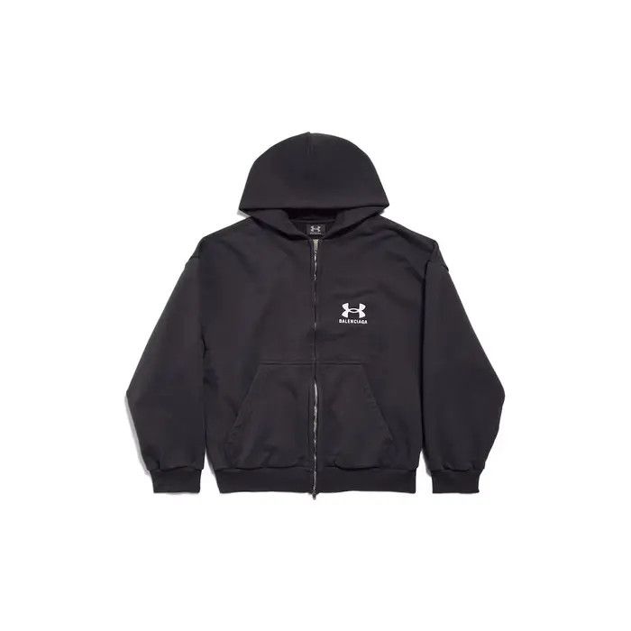 Balenciaga × Under Armour oc11z0326 Under Armour® Zip-Up Hoodie Regular Fit in Black Size S / US 4 / IT 40 - 1 Thumbnail