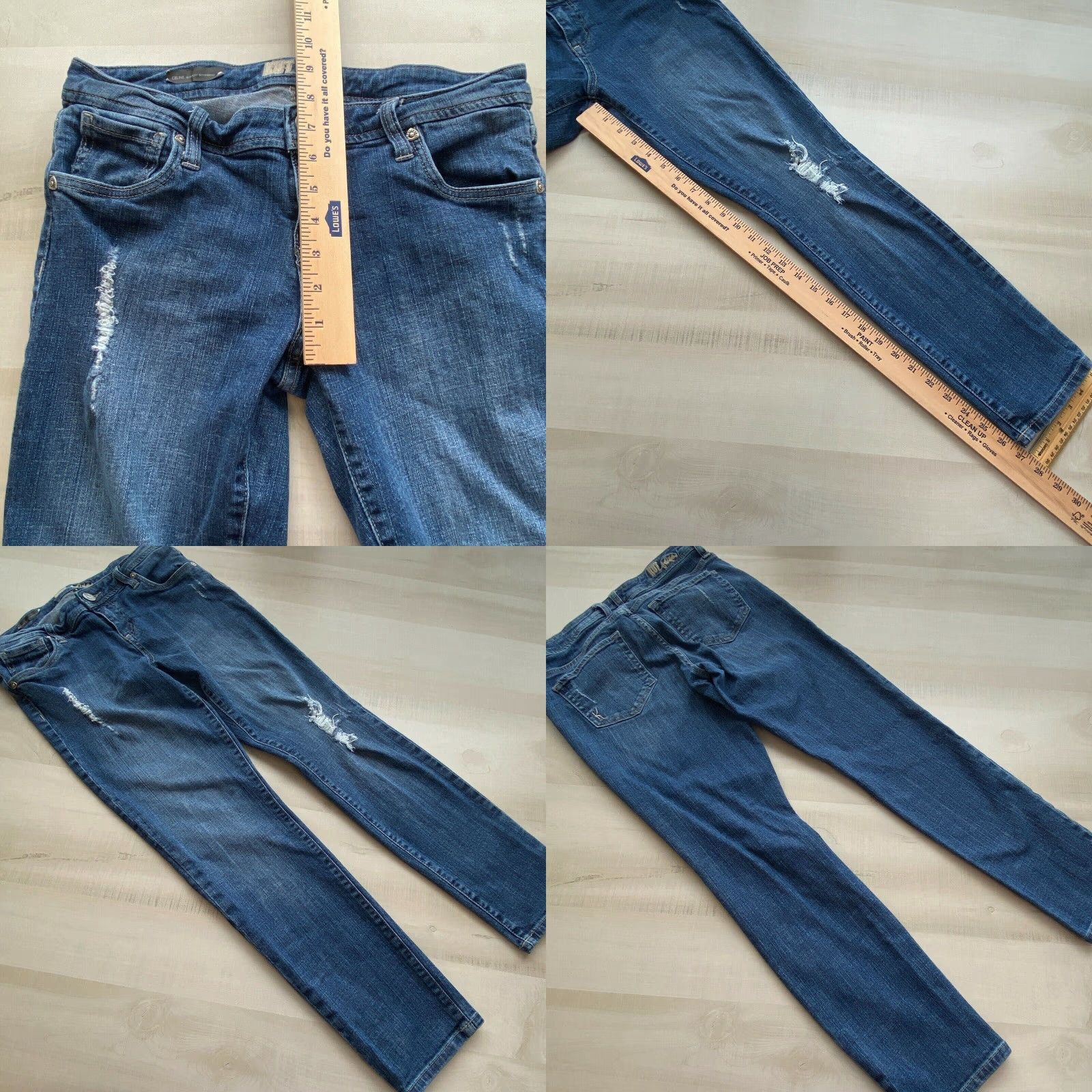 Vintage Kut From The Kloth Womens Distressed Boyfriend Jeans Blue Size 4 Size 27" / US 4 / IT 40 - 8 Thumbnail
