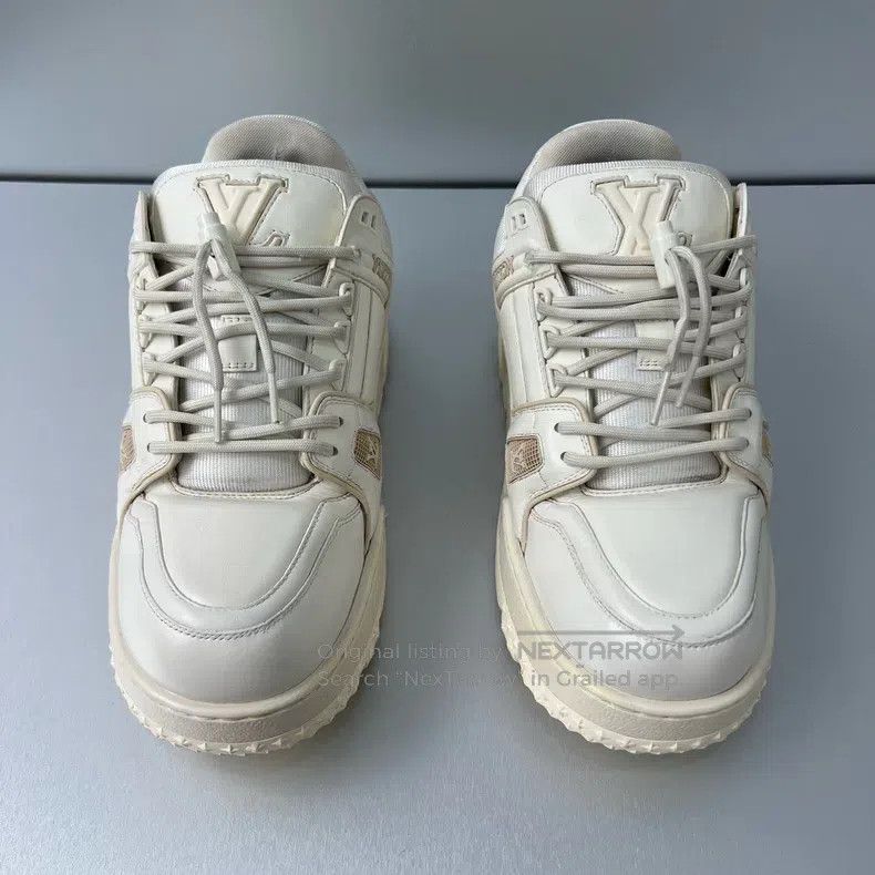 Louis Vuitton Louis Vuitton Trainer Maxi New White Fat Ding shoes Size US 8 / EU 41 - 4 Thumbnail