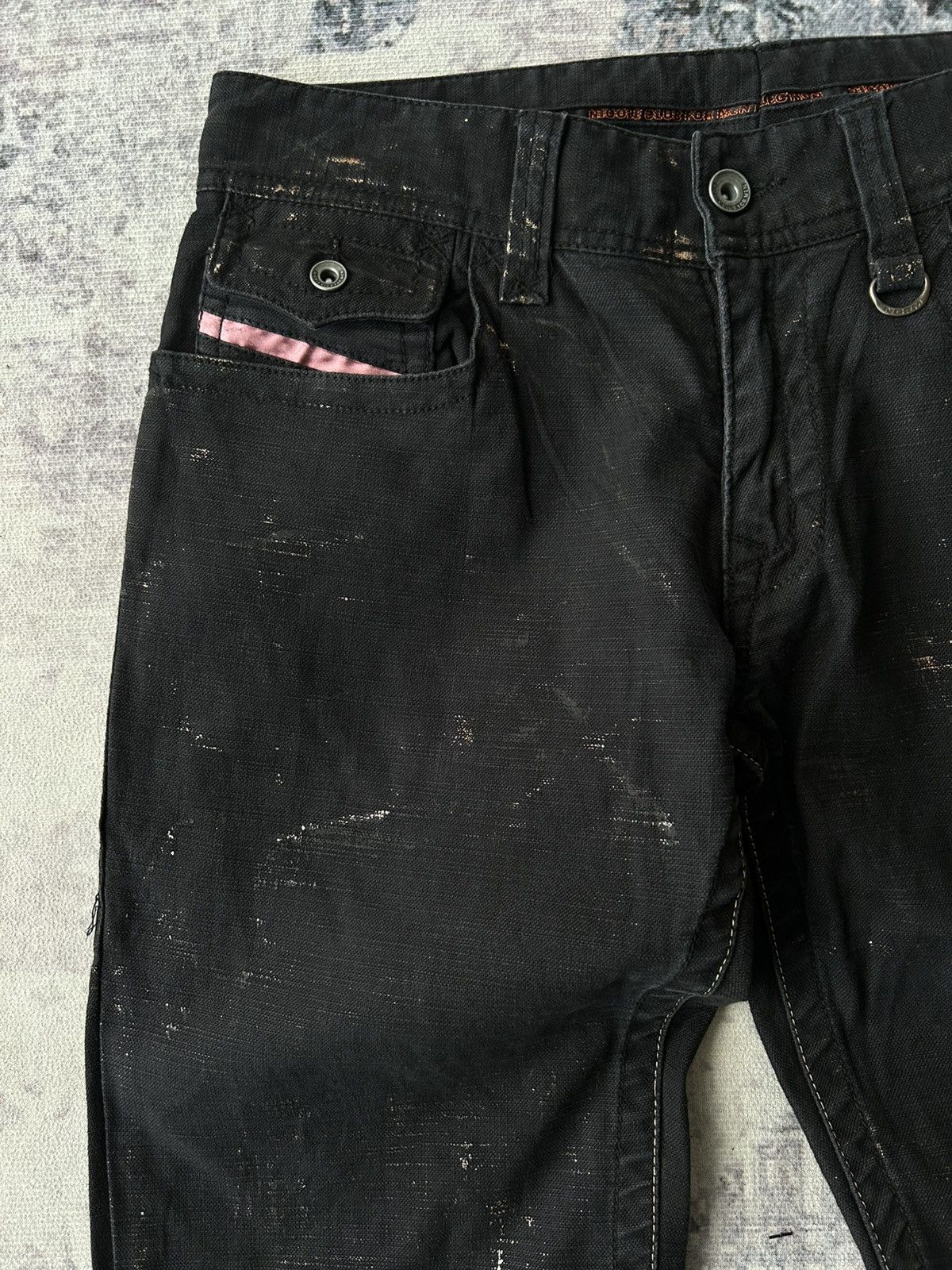 Japanese Brand Flared Nicole Punk Black Pants Size US 31 - 7 Thumbnail