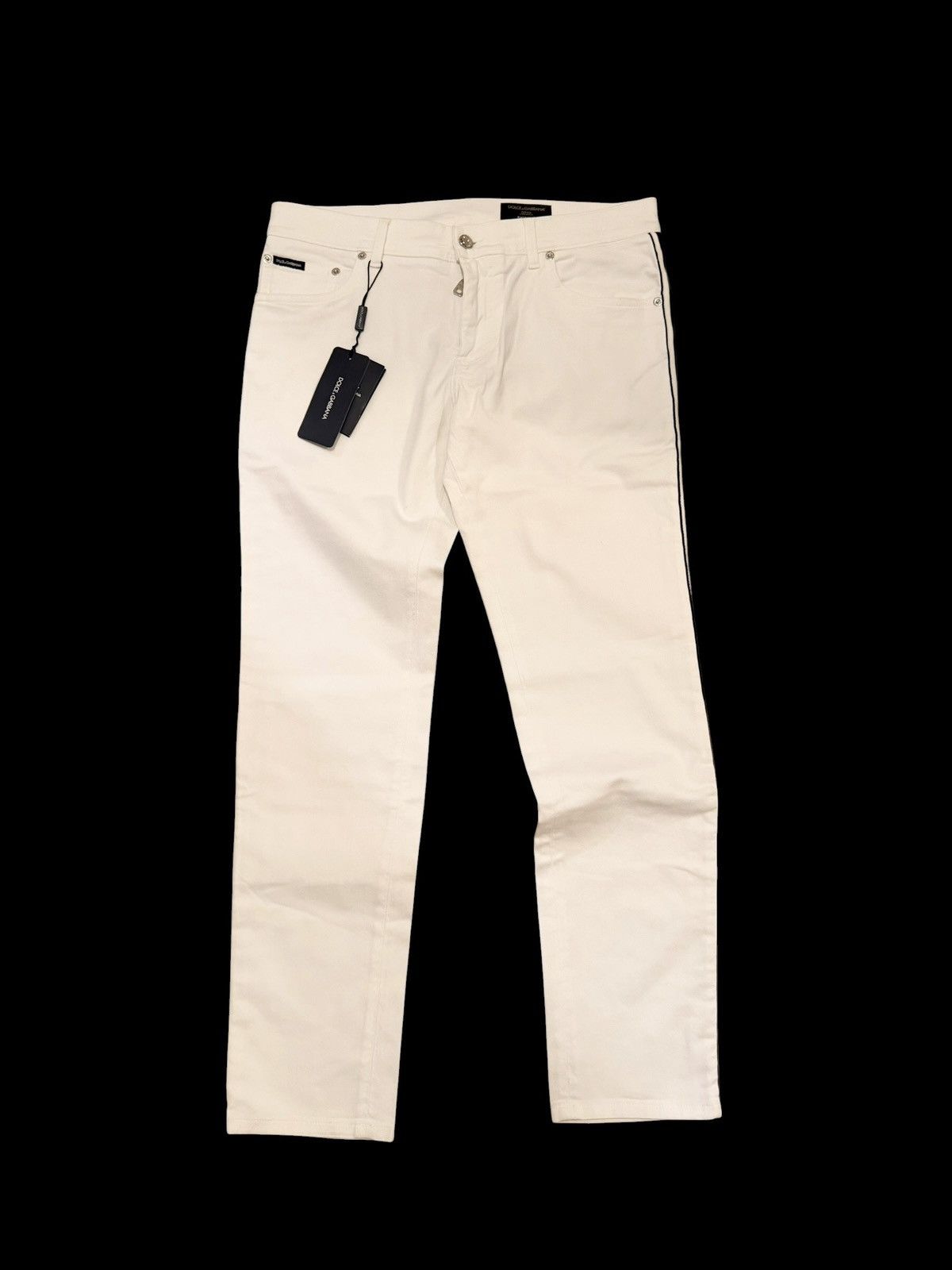 Archive Dolce & Gabbana white crown denim Y2K men