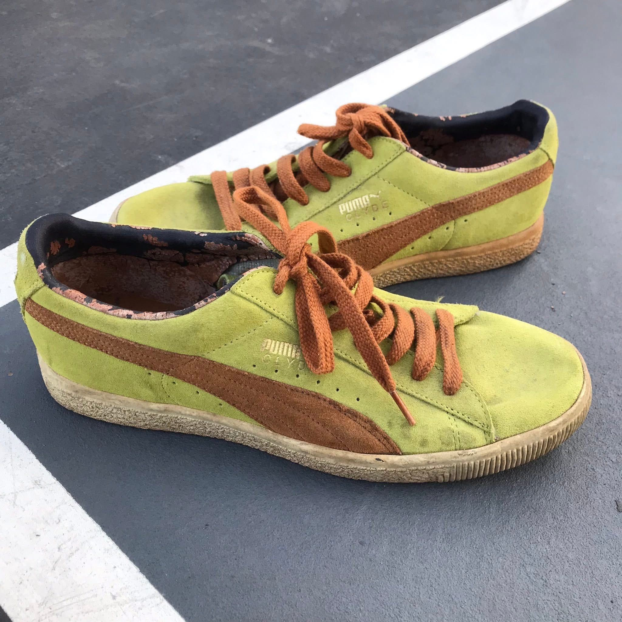 Puma Vintage Puma Clyde Green suede White Sole Size US 11 / EU 44 - 4 Thumbnail