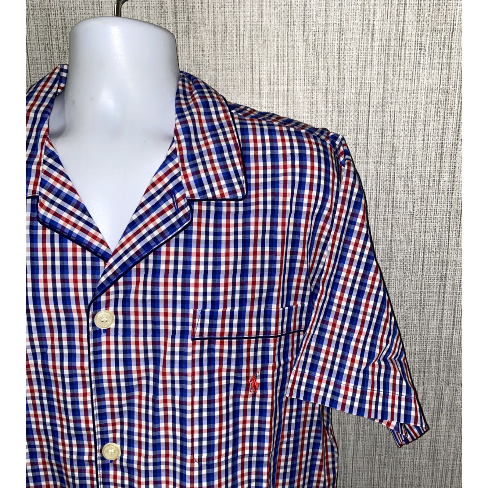 Polo Ralph Lauren Polo Ralph Lauren Plaid Pajama Shirt Top Mens Large Multicolor Lightweight Cotton V-Neck Short Sleeve NWT Size US L / EU 52-54 / 3 - 2 Thumbnail