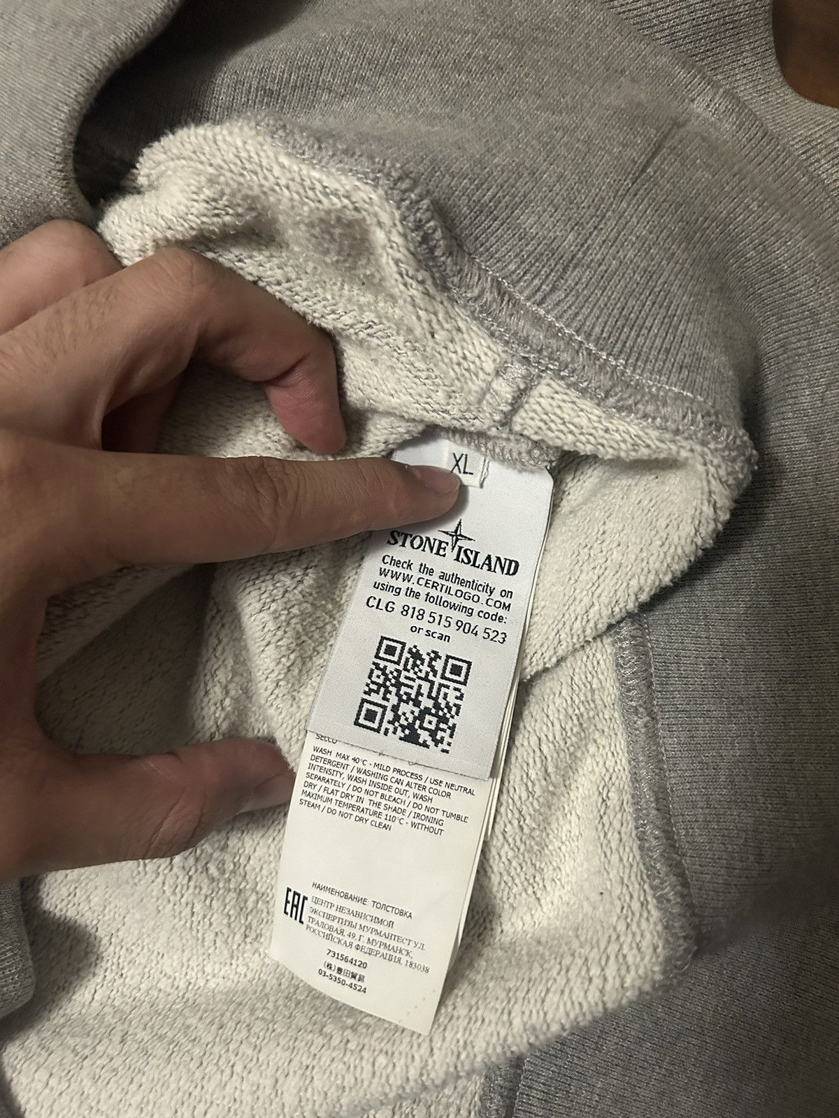 Stone Island Grey Stone island hoodie Size US XL / EU 56 / 4 - 4 Thumbnail