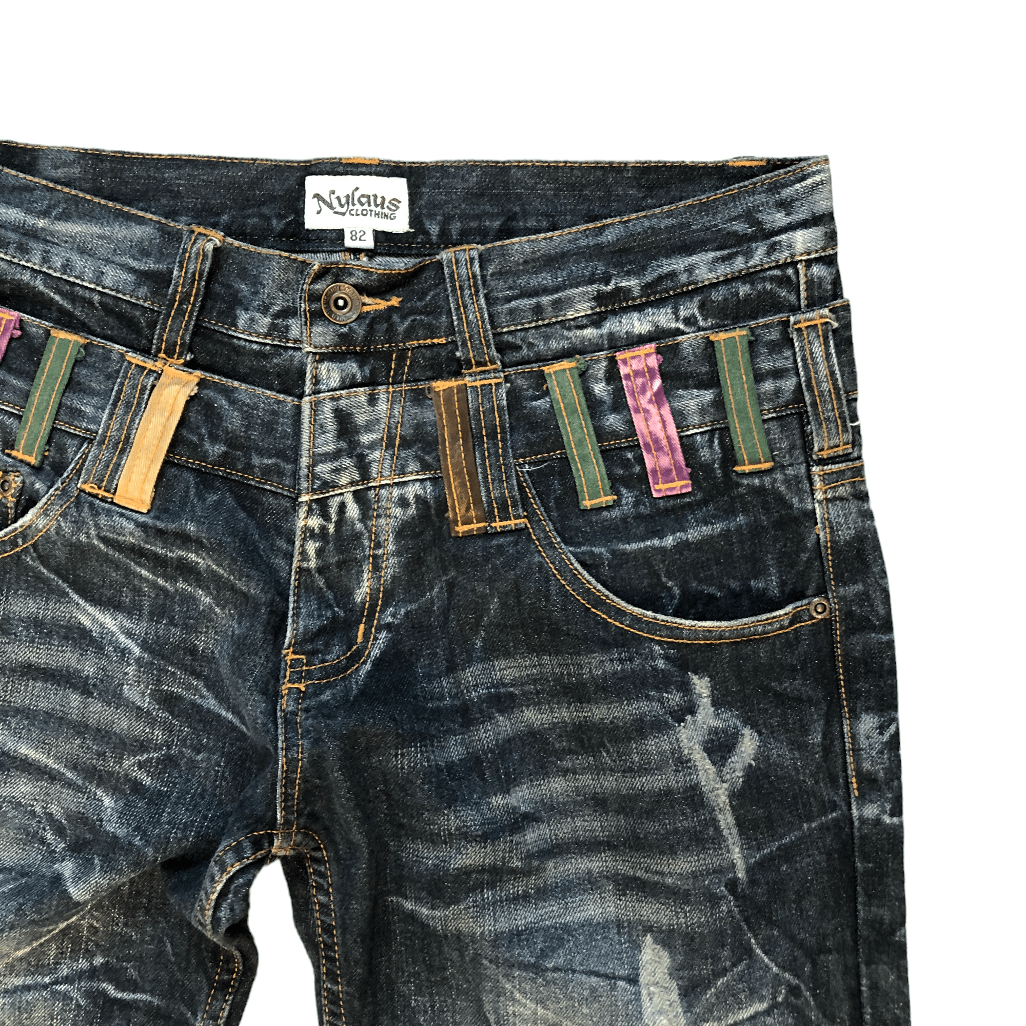 Japanese Brand NYLOUS LIMITED EDITION DOUBLE WAIST DENIM PANTS #5977-216 Size US 32 / EU 48 - 4 Thumbnail