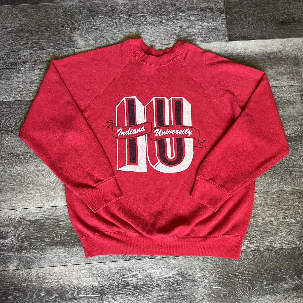 Vintage Vintage 80s Indiana University Hoosiers Crewneck Sweatshirt Size US XL / EU 56 / 4 - 1 Thumbnail