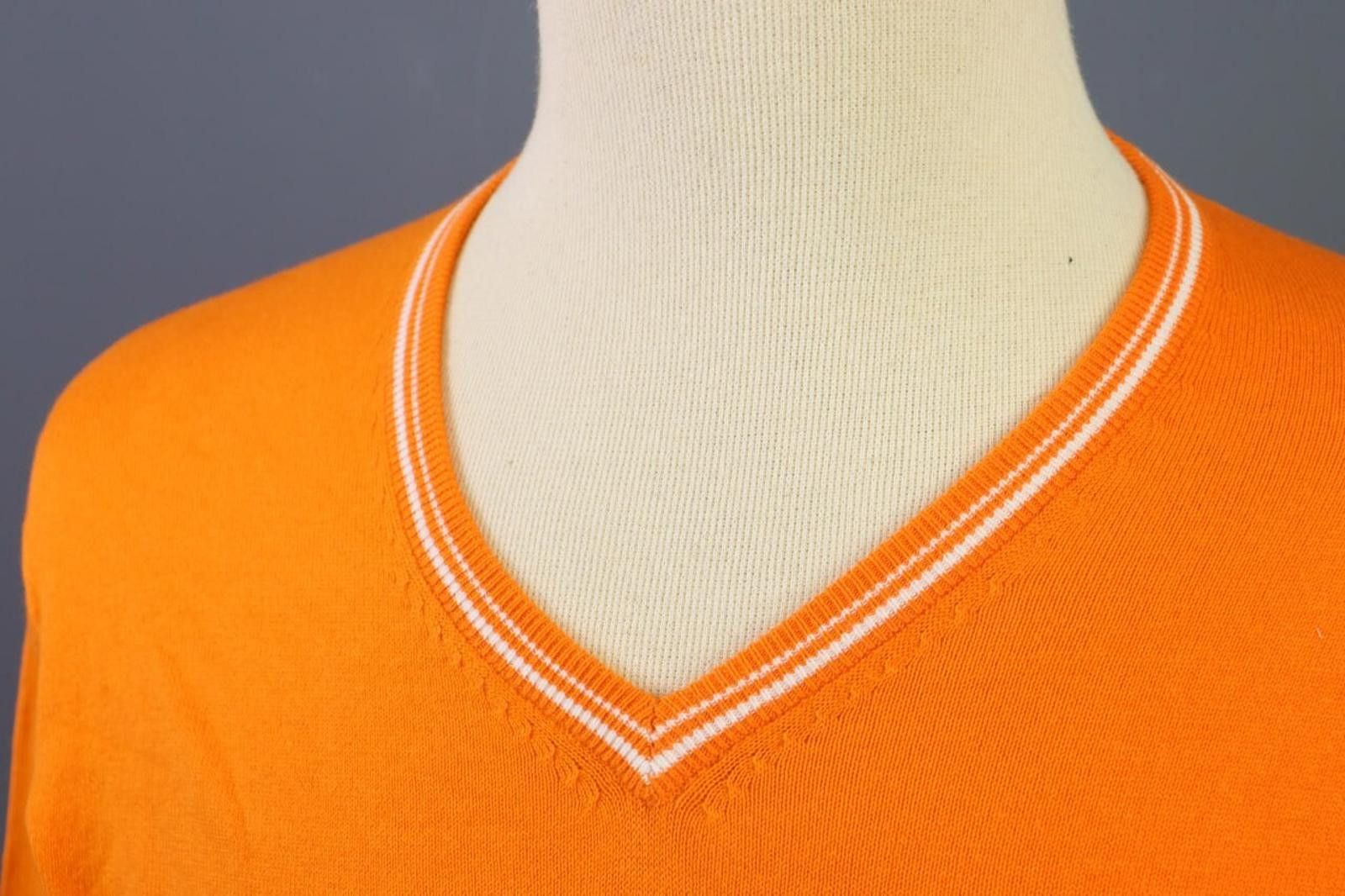 Romeo Gigli Romeo Gigli Orange V-Neck Cashmere Knit Sweater Size M Size US M / EU 48-50 / 2 - 7 Thumbnail