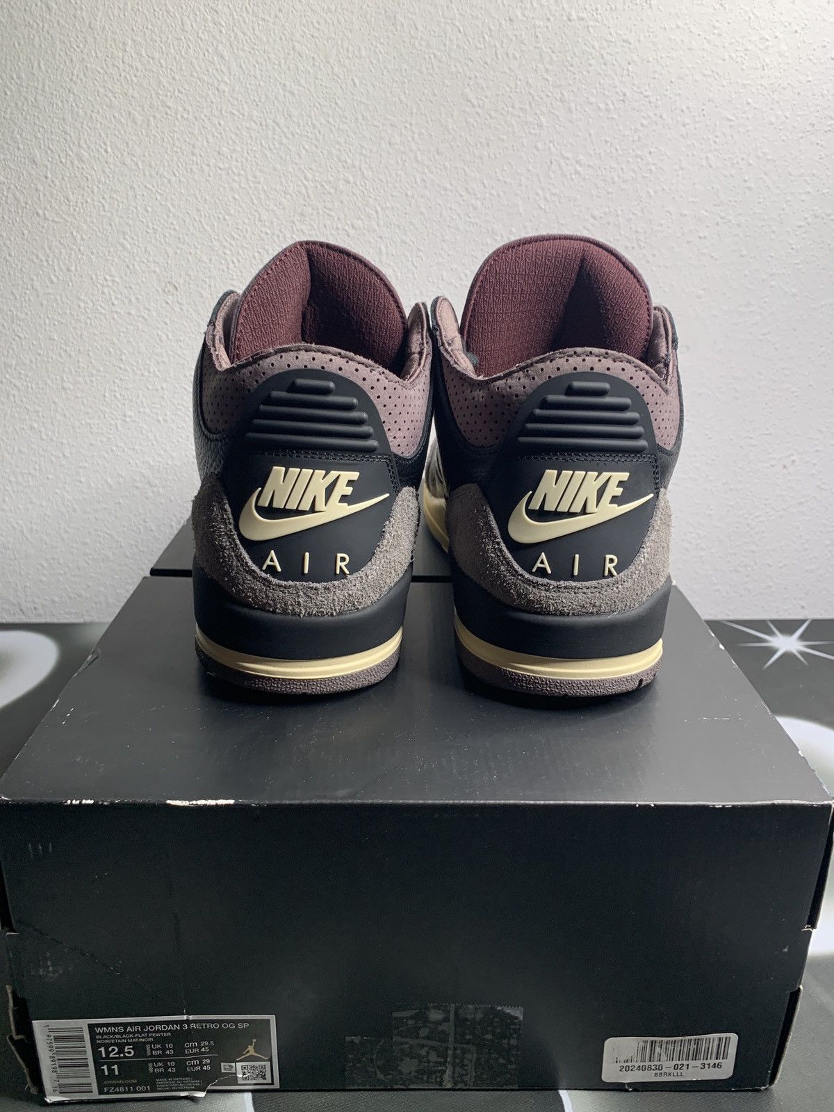 Nike A Ma Maniere X Air Jordan 3 Retro While you were sleeping Size US 11 / EU 44 - 5 Thumbnail