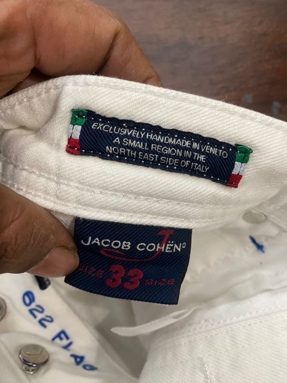 Designer × Jacob Cohen Unisex🔥Jacob cohen handmade white denim pants Size US 34 / EU 50 - 10 Thumbnail