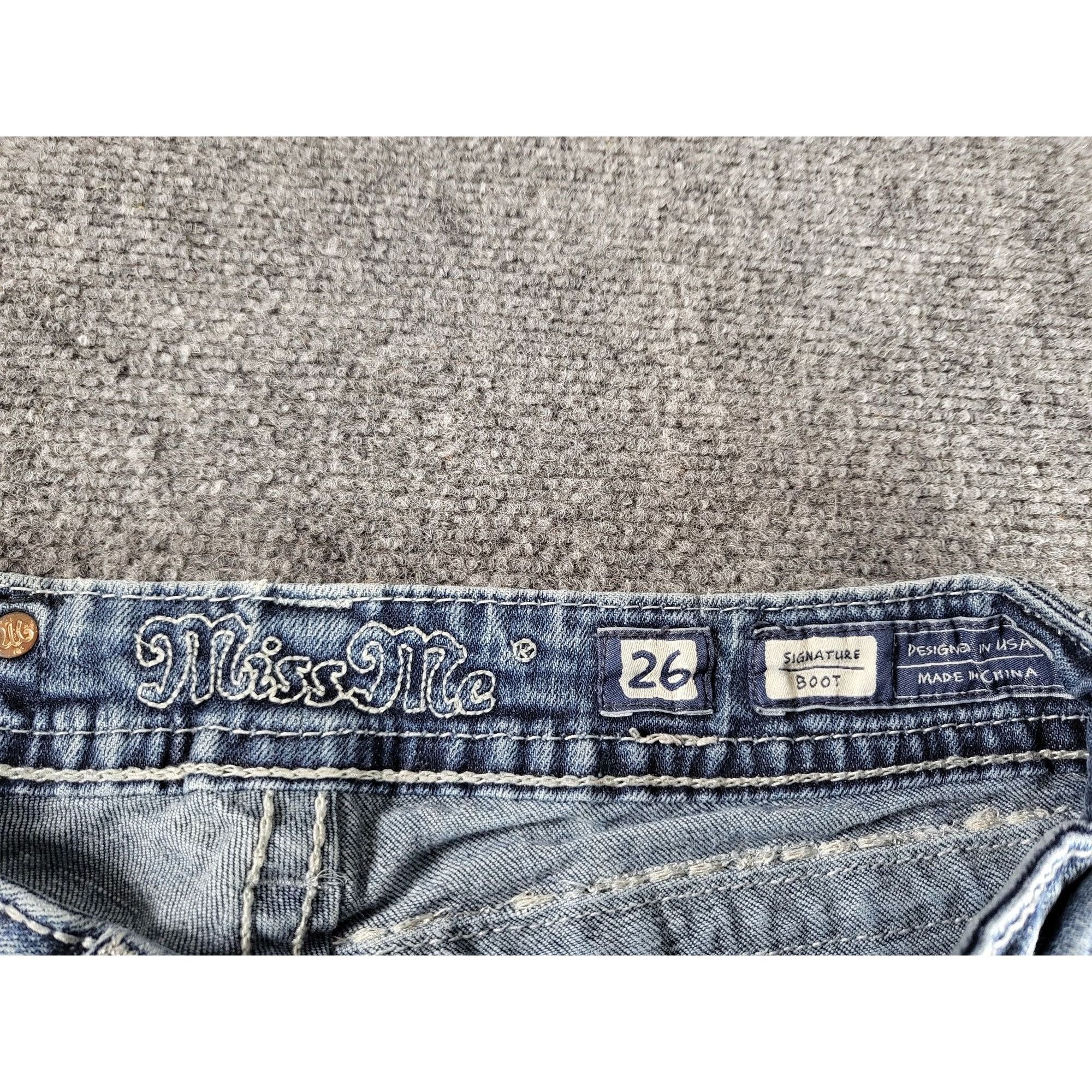 Miss Me Miss Me Signature Boot Jeans Women Sz 26 Rhinestone Blue Den Size 26" / US 2 / IT 38 - 4 Thumbnail
