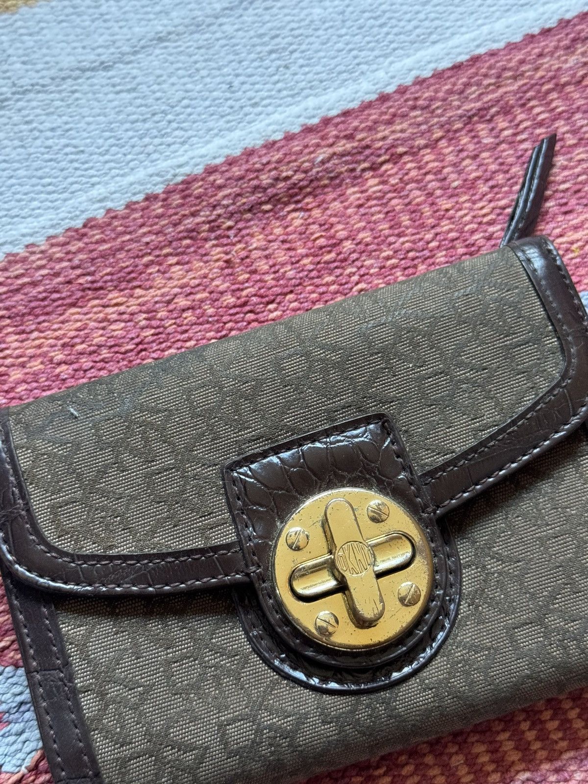 DKNY Vintage 90’s DKNY y2k Monogram Leather Wallet Size ONE SIZE - 2 Thumbnail