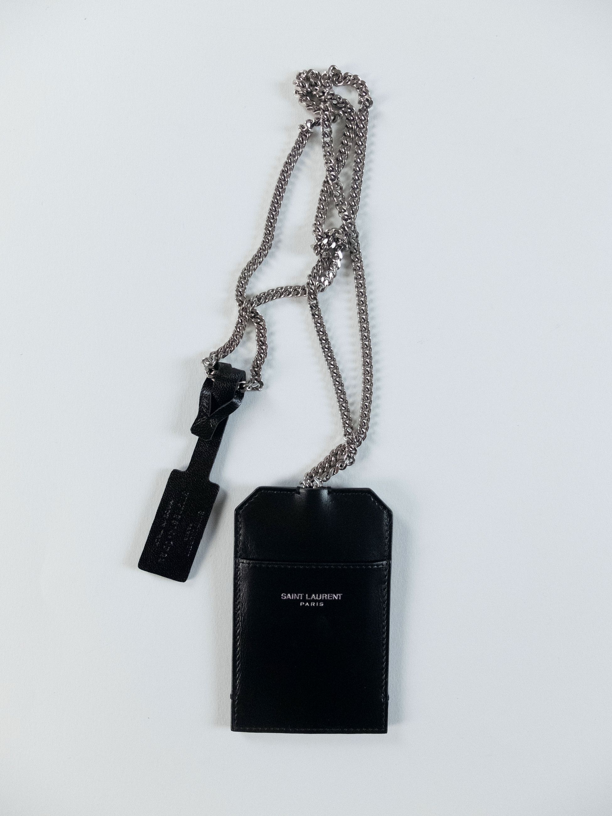 Saint Laurent Paris SAINT LAURENT black leather curb card holder + keyring q Size ONE SIZE - 4 Thumbnail