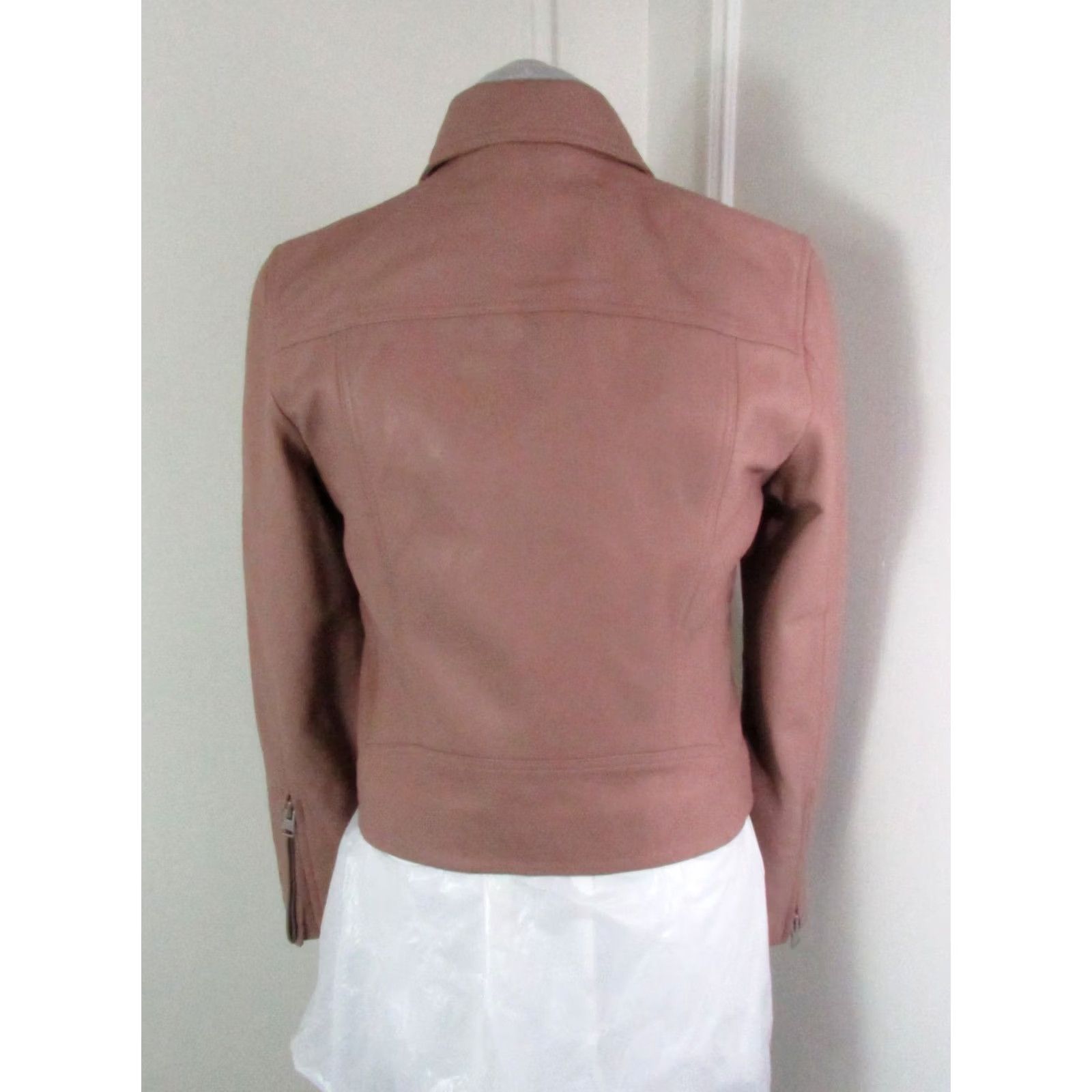 Allsaints AllSaints Dalby Lamb Leather Moto Biker Jacket Size US 10 Blush Pink Size L / US 10 / IT 46 - 6 Thumbnail