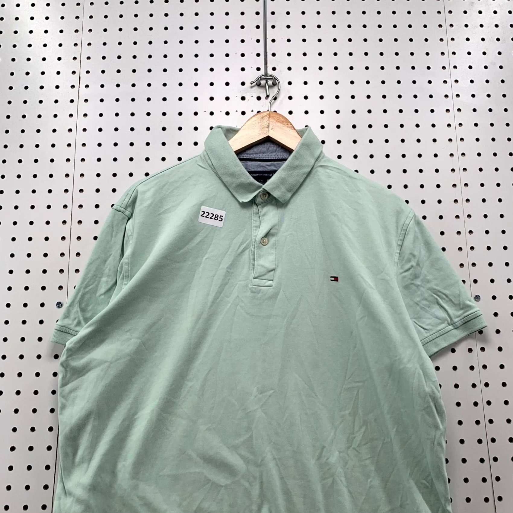 Tommy Hilfiger Tommy Hilfiger Polo Shirt Collared Mint Green Mens Large Casual Custom Fit Size US L / EU 52-54 / 3 - 6 Thumbnail