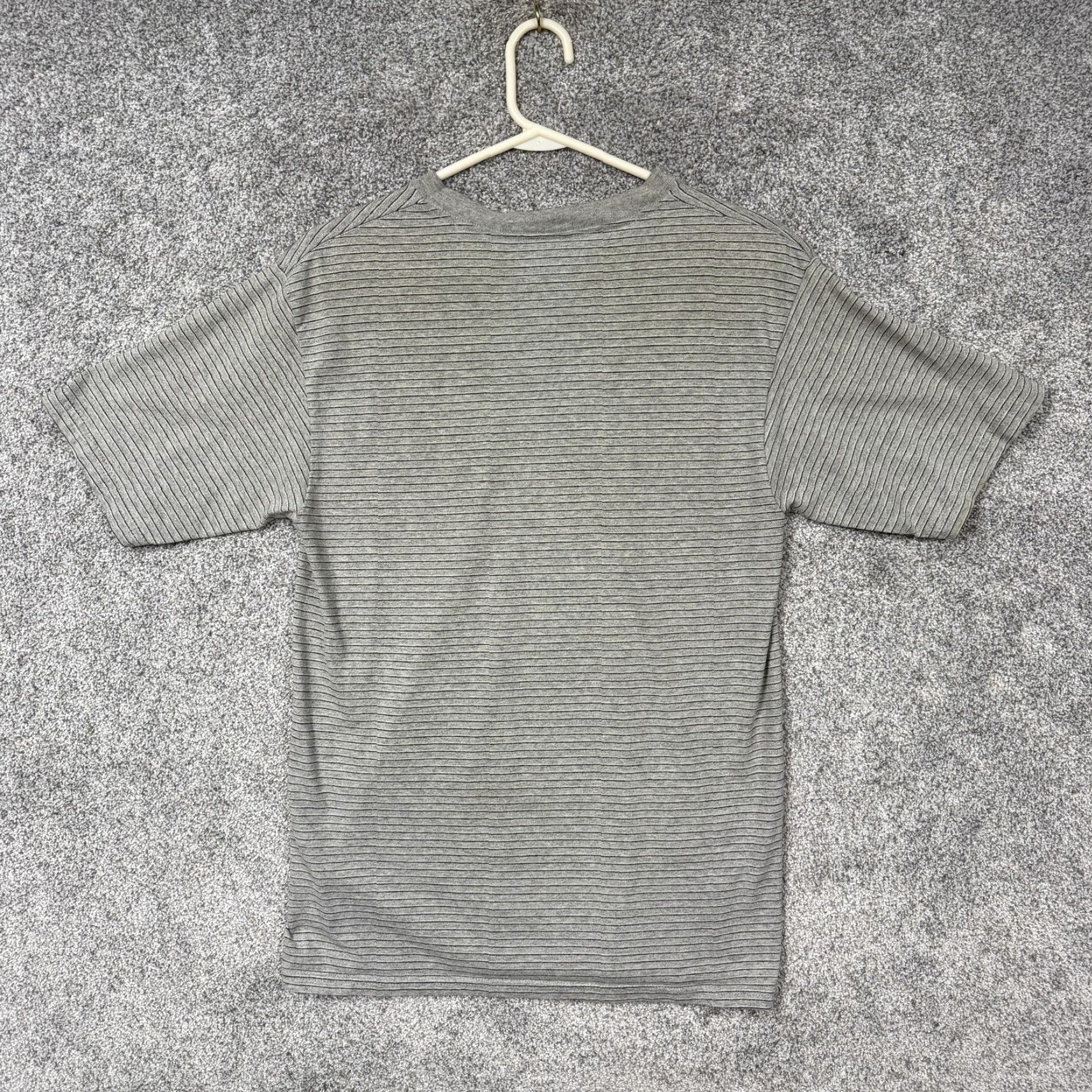 Basic Editions VINTAGE 90s Basic Editions Shirt Mens Small Gray Striped Crewneck Knit Streetwear Shirt Size US S / EU 44-46 / 1 - 7 Thumbnail