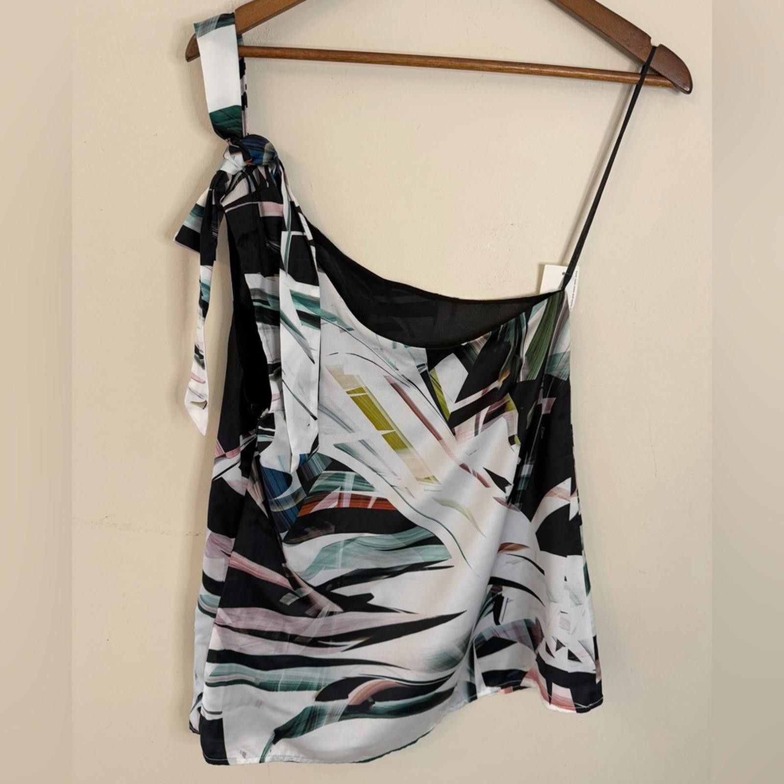 Bar III Bar lll abstract palm leaf one shoulder top SZ XS Size XS / US 0-2 / IT 36-38 - 3 Thumbnail