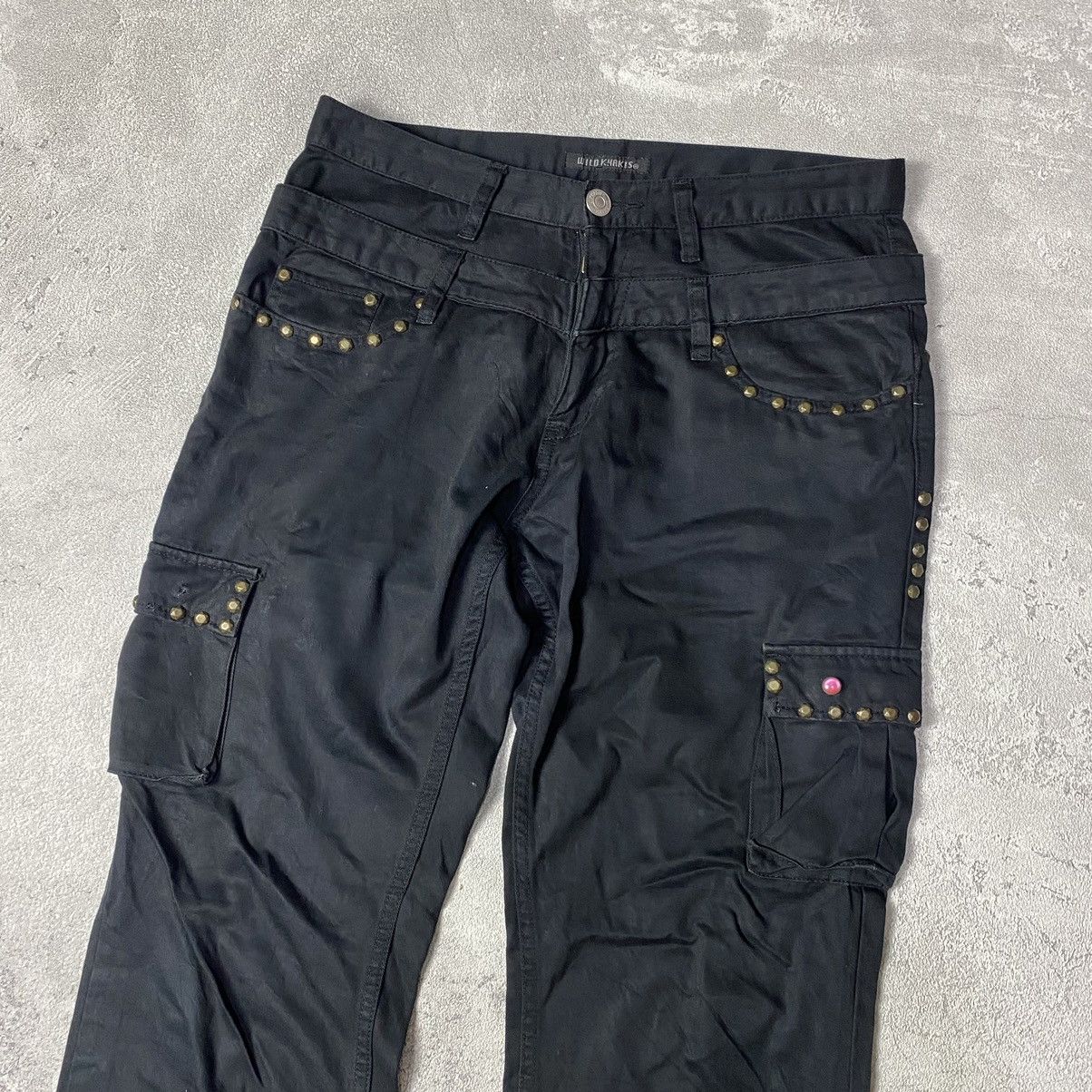 14th Addiction × If Six Was Nine × Japanese Brand Wild Khakis Double Waist Studed Cargo Pants Size US 32 / EU 48 - 2 Thumbnail