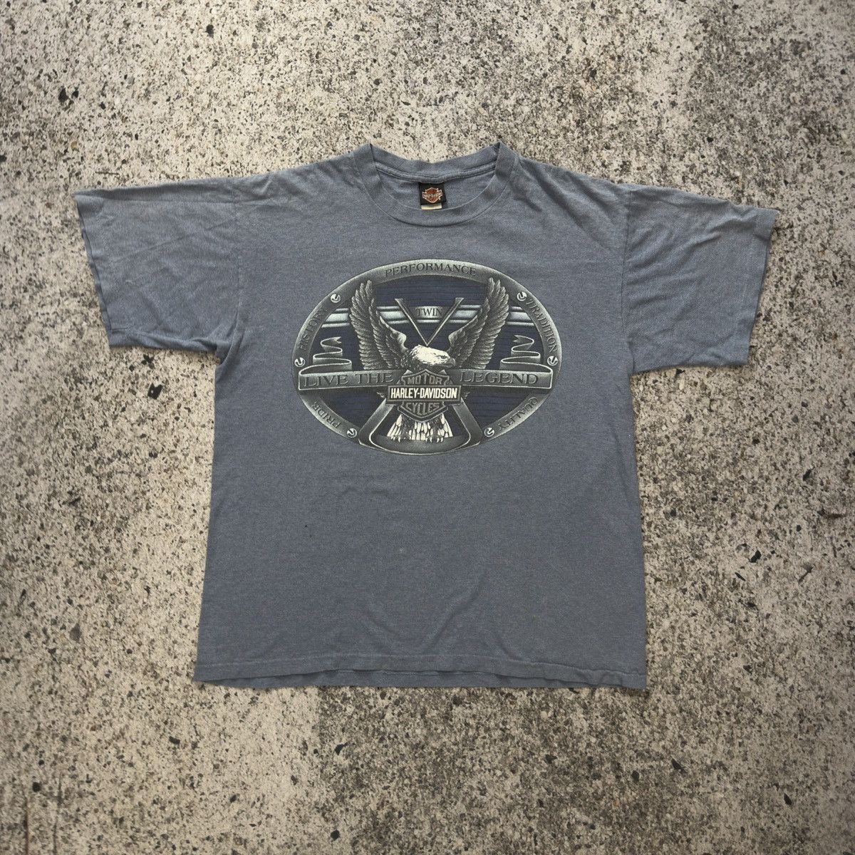 Harley Davidson Vintage 90s Faded Harley Davidson Tee ERD Grunge Chrome Size US L / EU 52-54 / 3 - 1 Thumbnail