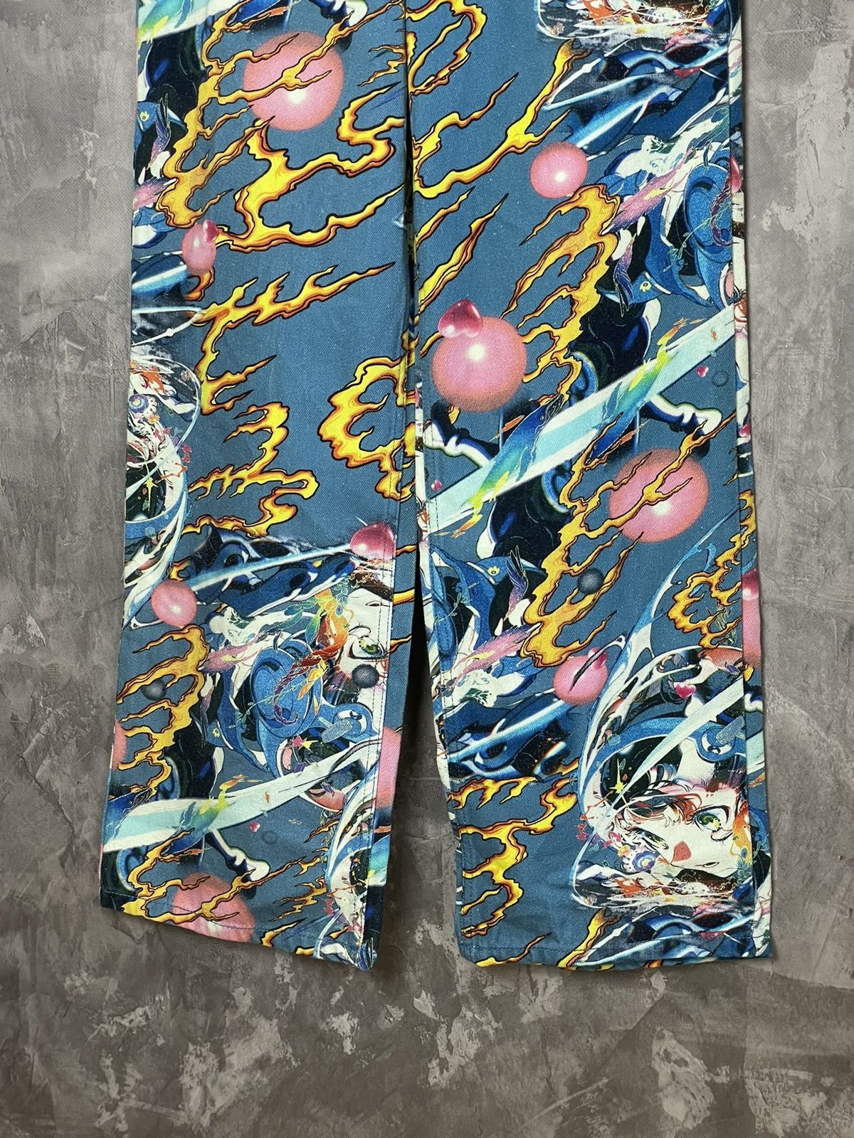 Anime × Japanese Brand Crazy Japanese Brand Anime Overprint Jeans Y2K Size 28" / US 6 / IT 42 - 3 Thumbnail