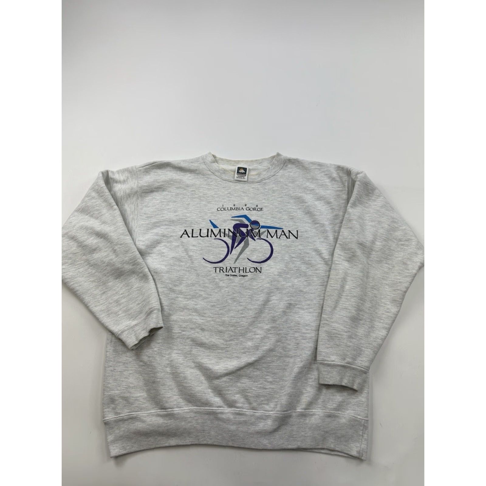 Vintage VINTAGE Aluminum Man Sweatshirt Columbia Gorge 1996 Mens XL Gray Pullover Cotton Deluxe Sweatshirt Size US XL / EU 56 / 4 - 2 Thumbnail