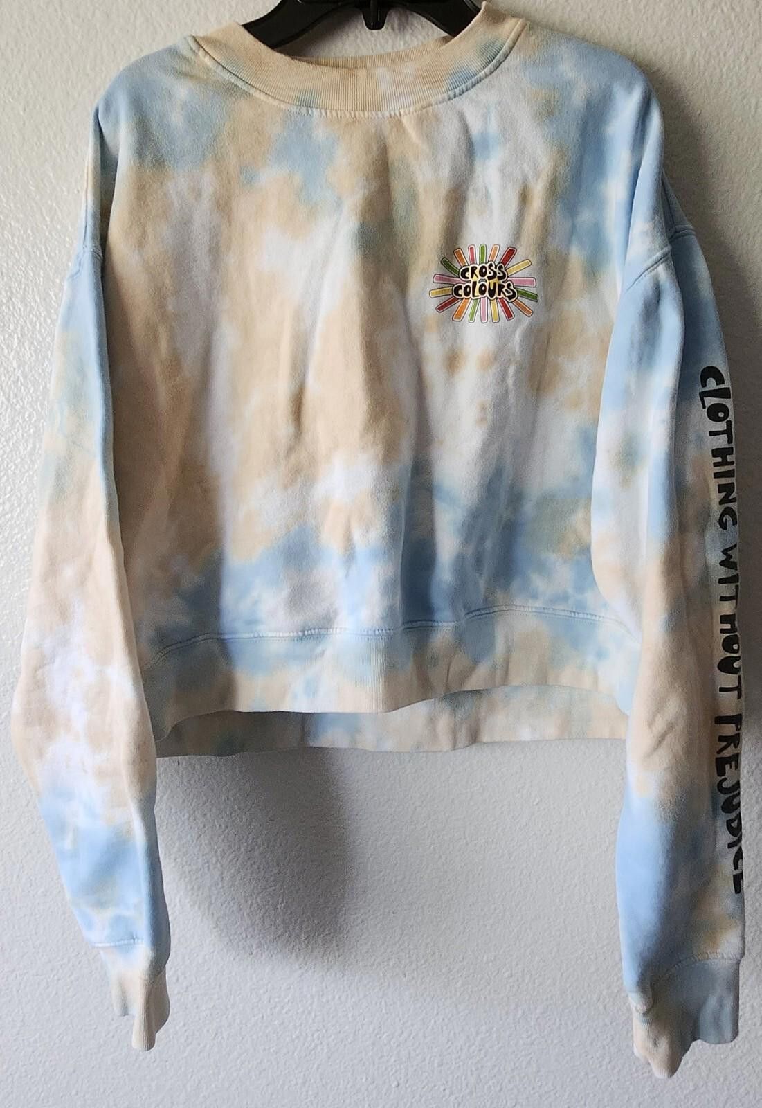 Cross Colours CROSS COLOURS Crop Sweatshirt Women's XS Sky Cloud Tie Dye Size XS / US 0-2 / IT 36-38 - 3 Thumbnail