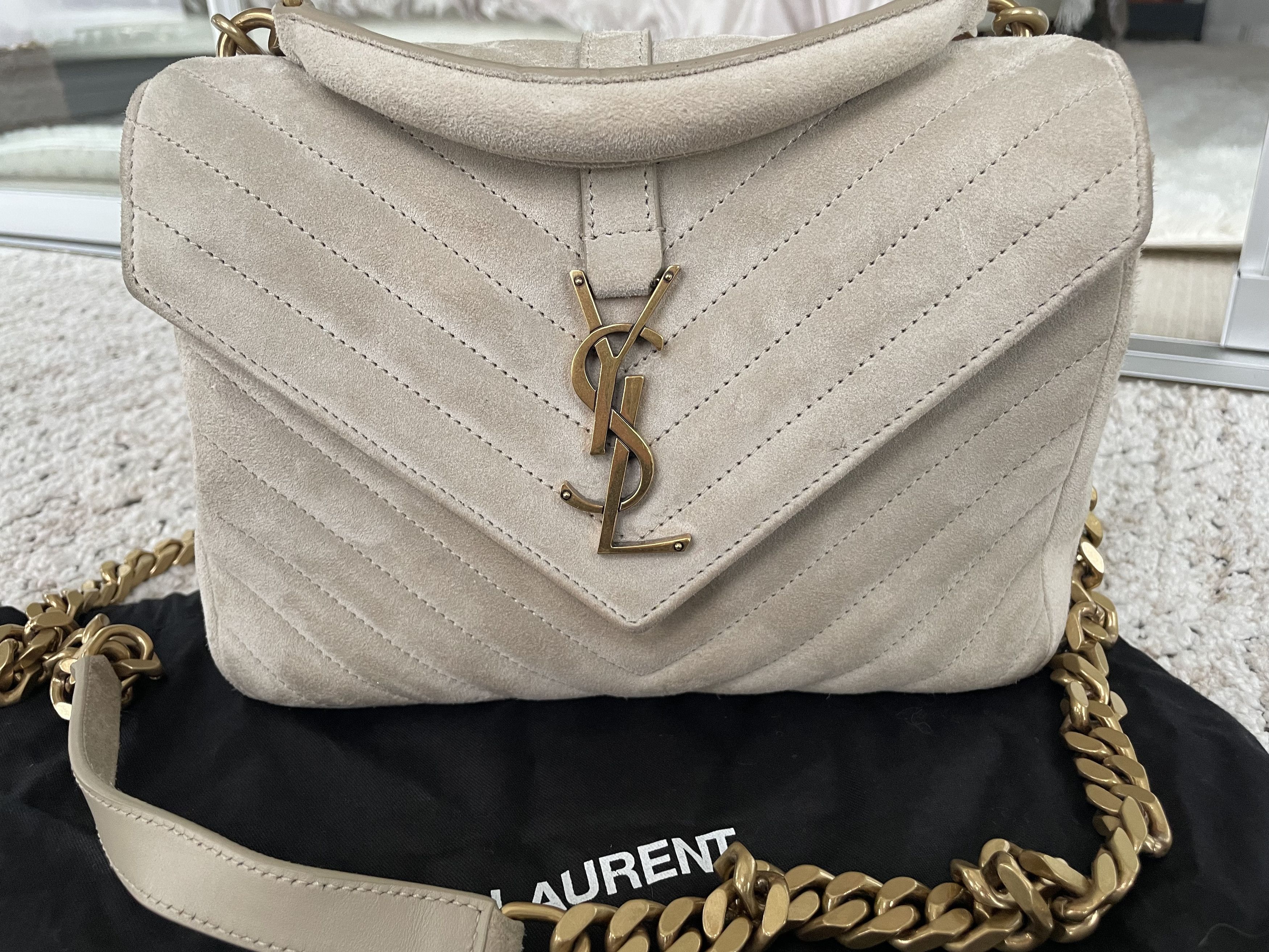 Yves Saint Laurent YSL COLLEGE MEDIUM IN QUILTED SUEDE Size ONE SIZE - 3 Thumbnail