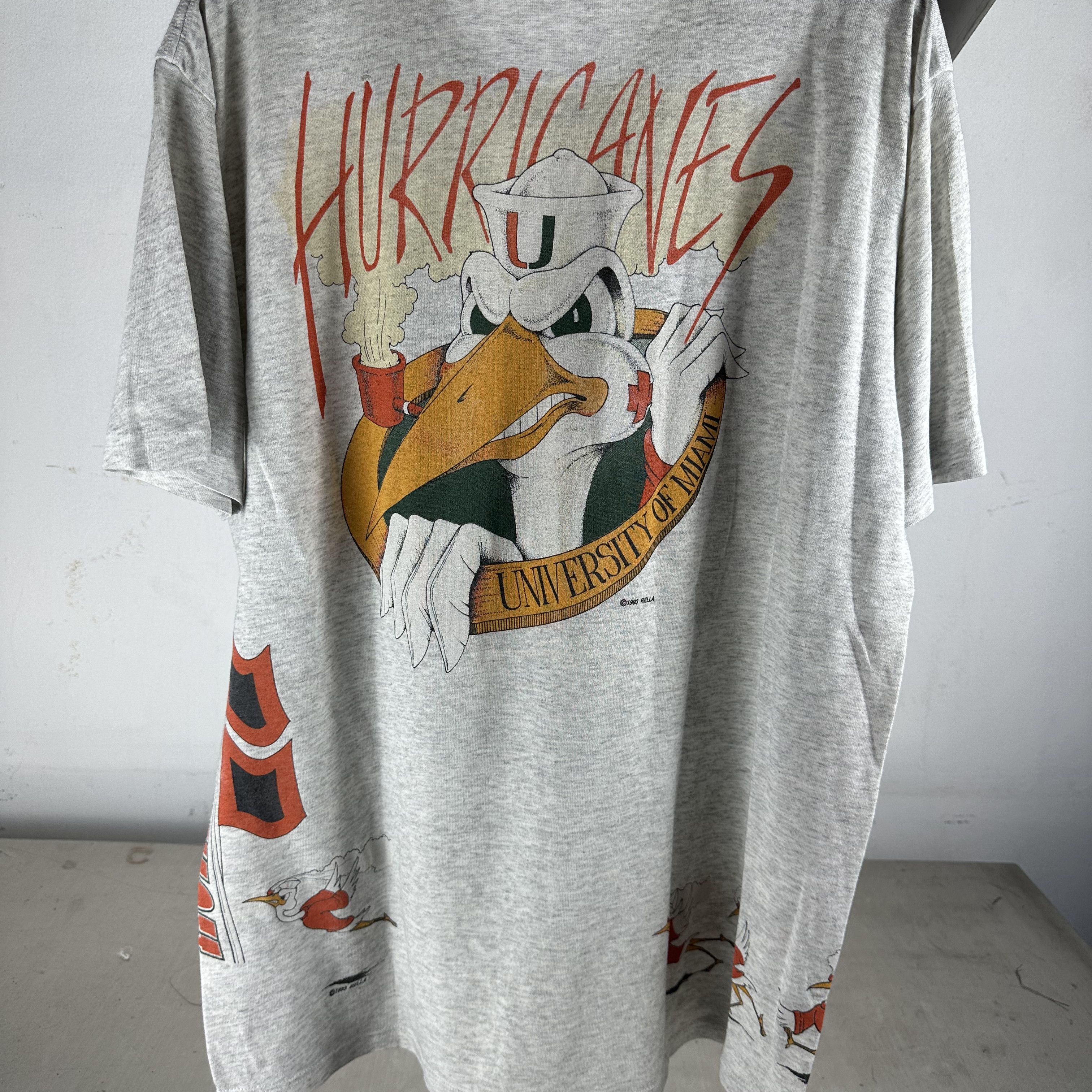 Vintage Vintage 1993 Miami Hurricanes NCAA Wraparound AOP T-Shirt Size US XL / EU 56 / 4 - 4 Thumbnail