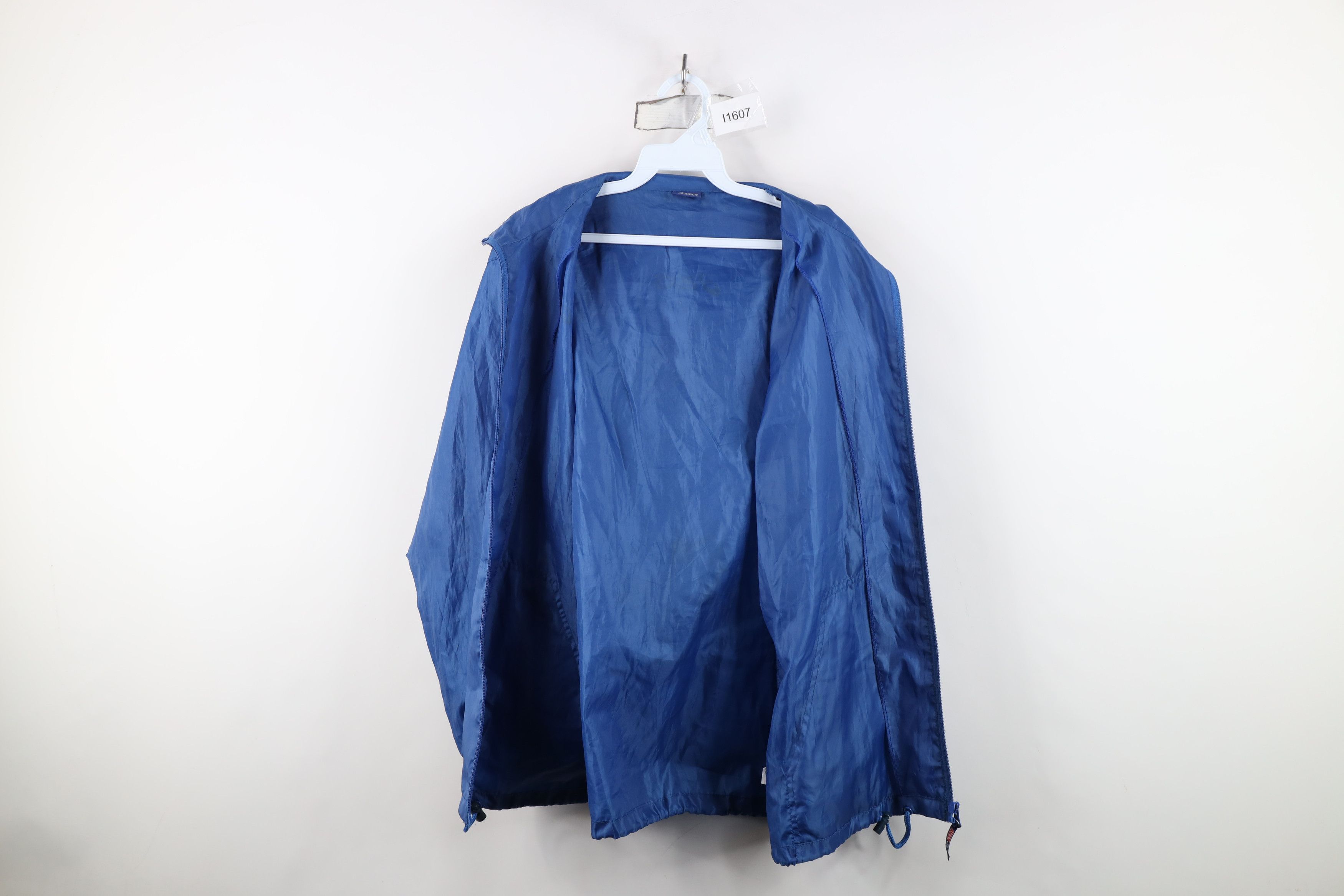 Asics Vintage 90s ASICS Spell Out Hooded Windbreaker Jacket Blue Size XL / US 12-14 / IT 48-50 - 10 Thumbnail