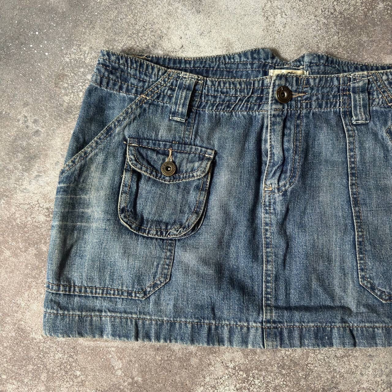 20471120 × Hysteric Glamour × Japanese Brand Amazing Multipocket Cargo Denim Mini Skirt Size 31" - 2 Thumbnail