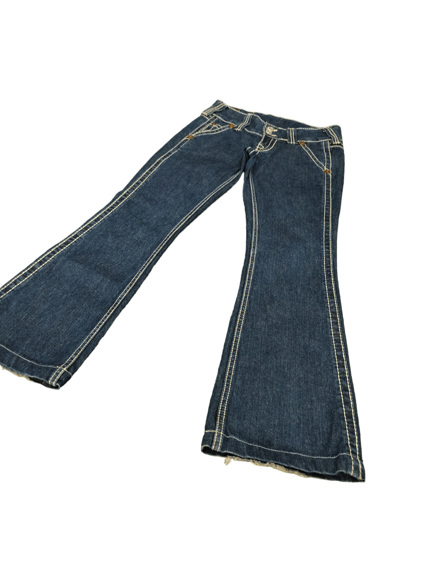 True Religion Flare Jeans True Religion Big Stitch Denim Bootcut Low Rise Size 27" / US 4 / IT 40 - 1 Thumbnail