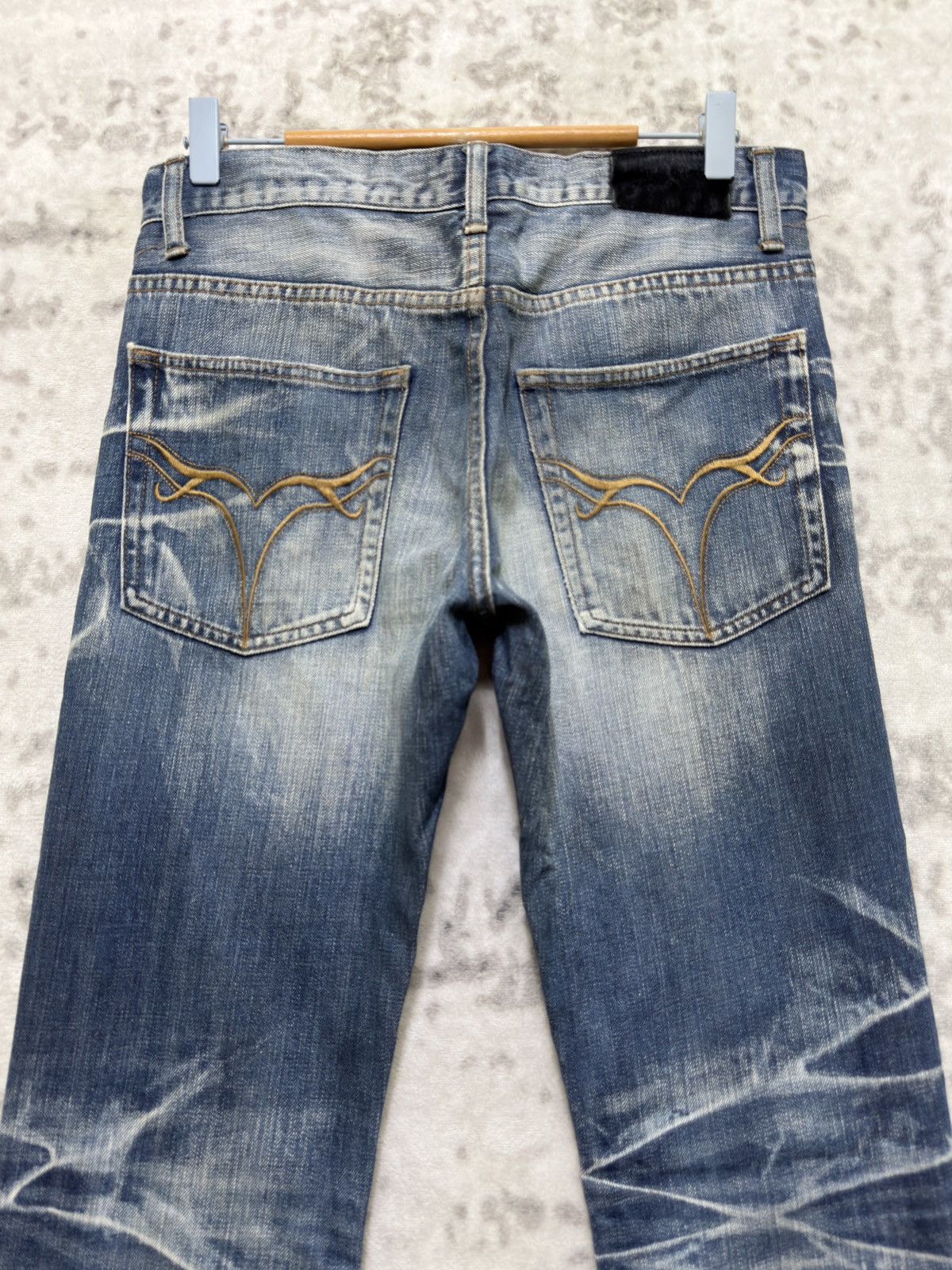 If Six Was Nine Vintage Jackrose Distressed Flare Bootcut Grunge Whiskered Size US 30 / EU 46 - 9 Thumbnail