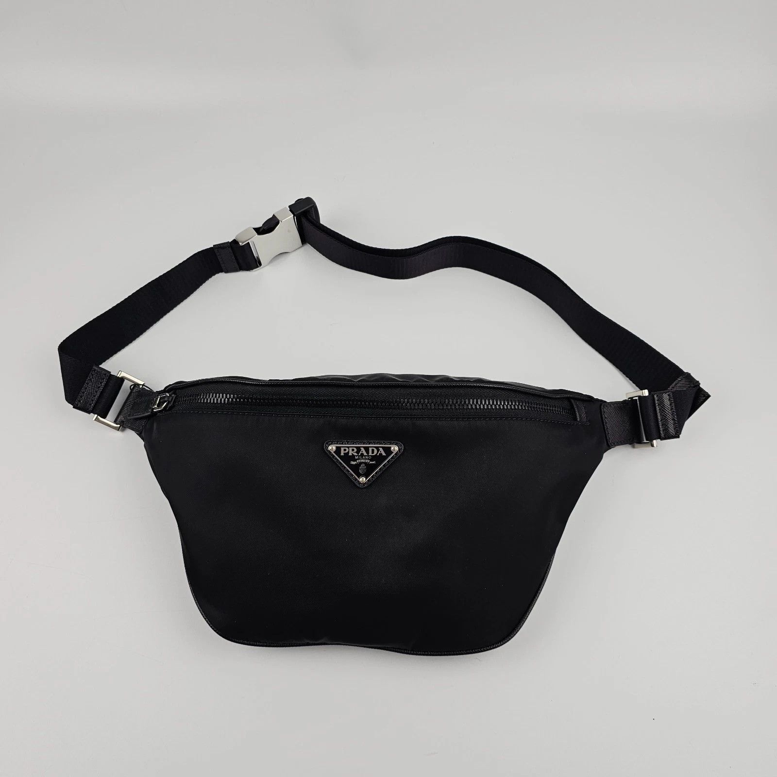 Prada PRADA Re-Nylon Saffiano Leather Black Belt Bag Size ONE SIZE - 2 Thumbnail