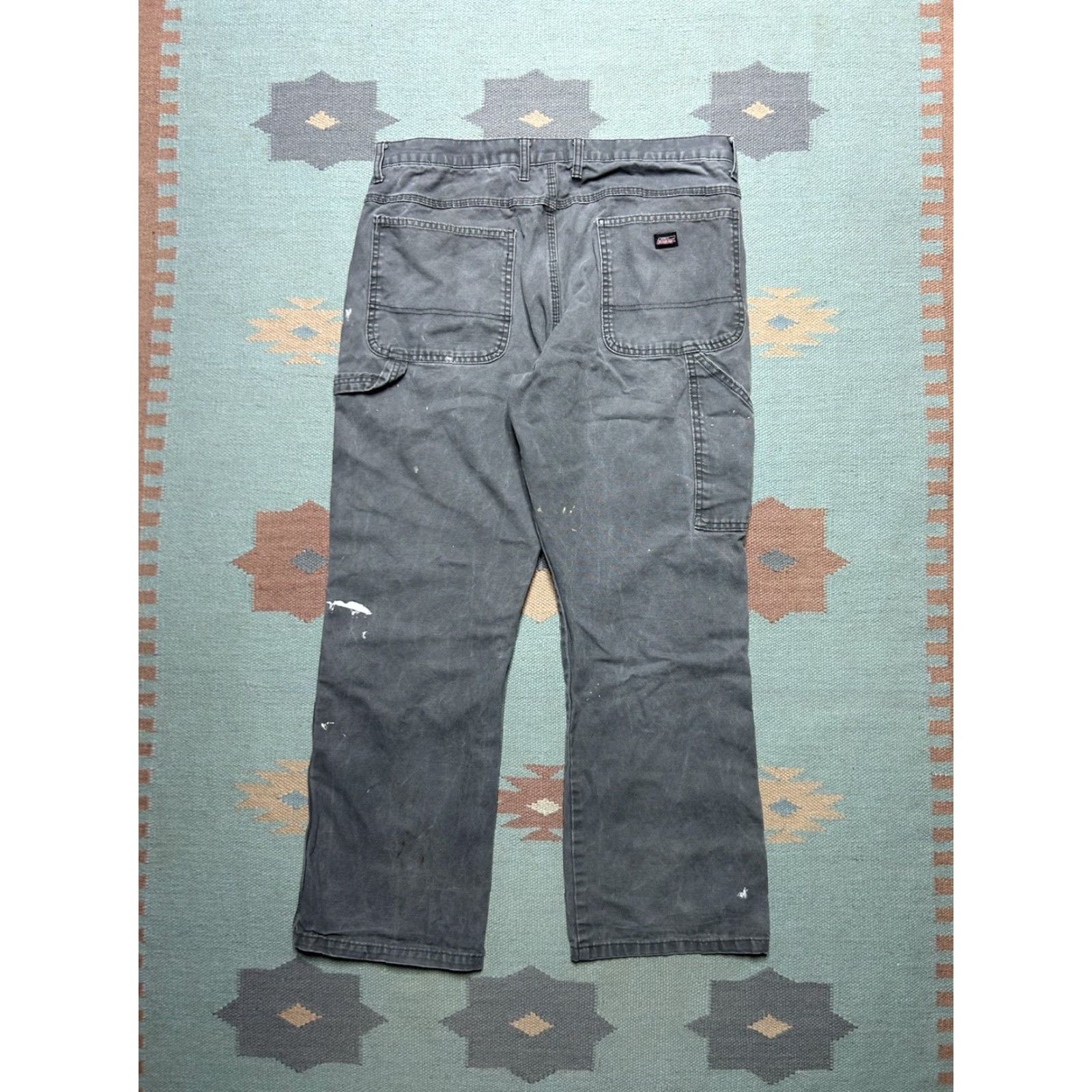 Dickies VINTAGE Dickies Canvas Carpenter Pants Paint Distressed Gray 36x29 Regular Men's Pants Square 9" Leg Opening 29" Inseam Size US 36 / EU 52 - 6 Thumbnail