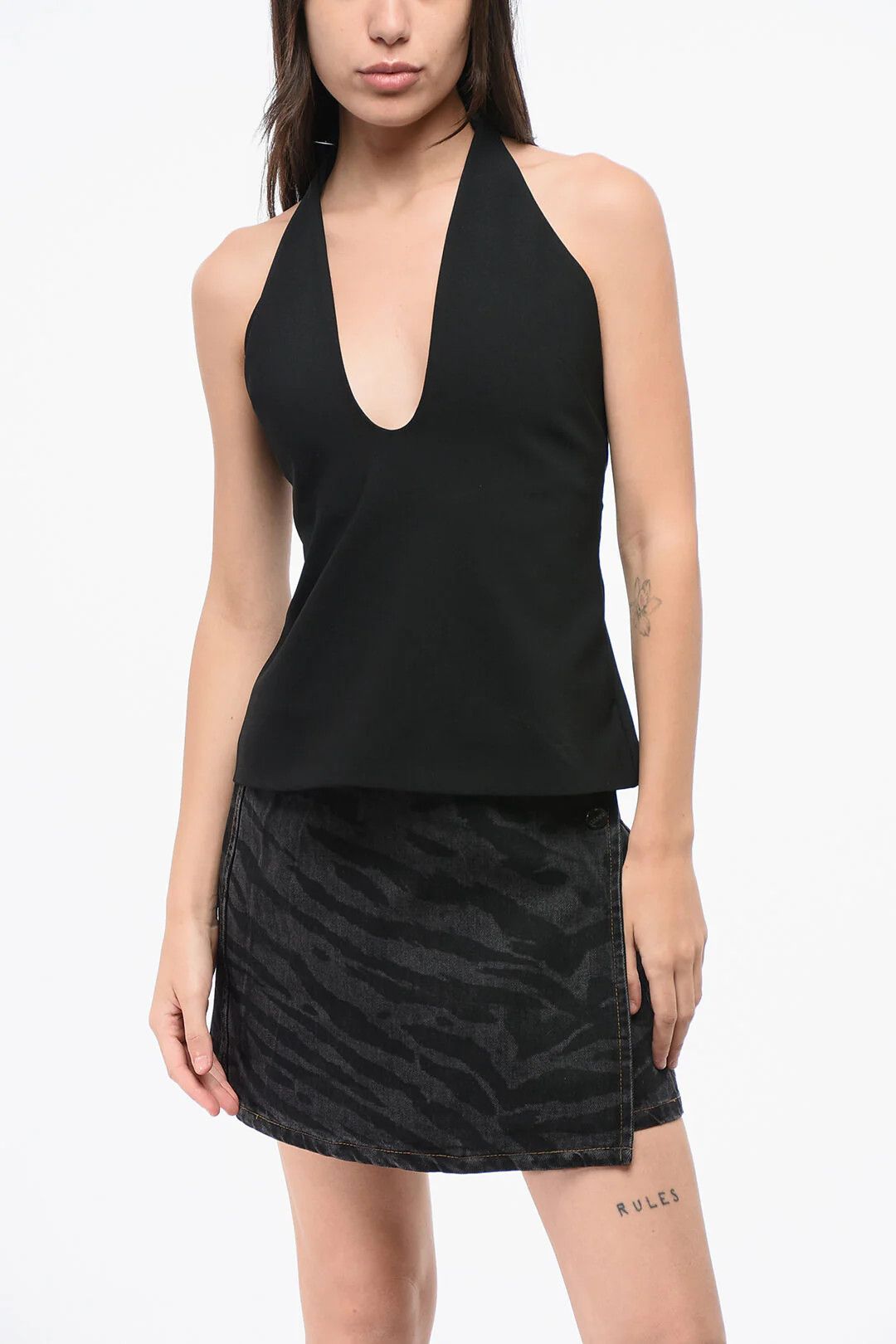 The Attico og1mm0426 Halterneck Top in Black Size S / US 4 / IT 40 - 1 Thumbnail