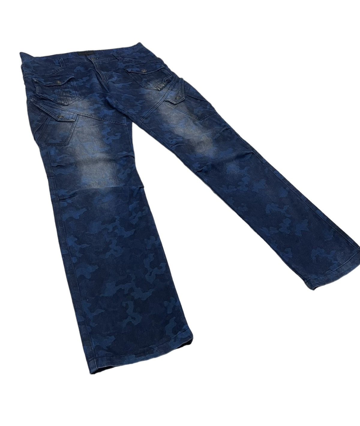 In The Attic InTheAttic Japan Blue Camo Cargo Jeans Size US 34 / EU 50 - 3 Thumbnail