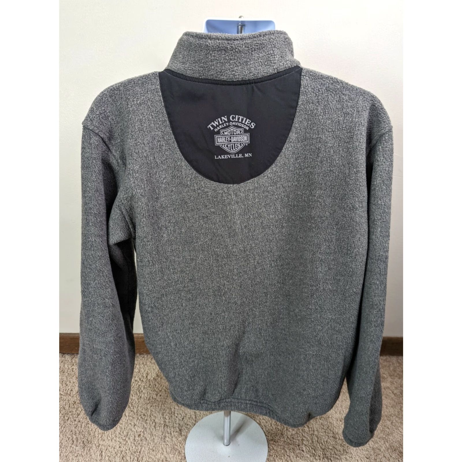 Harley Davidson HARLEY-DAVIDSON MENS FLEECE PULLOVER SIZE SMALL JACKET SWEATSHIRT COAT 1/4 ZIP Gray Orange Collared 1/4 Zip Sweatshirt Mens Regular Knit Jacket Size US S / EU 44-46 / 1 - 3 Thumbnail