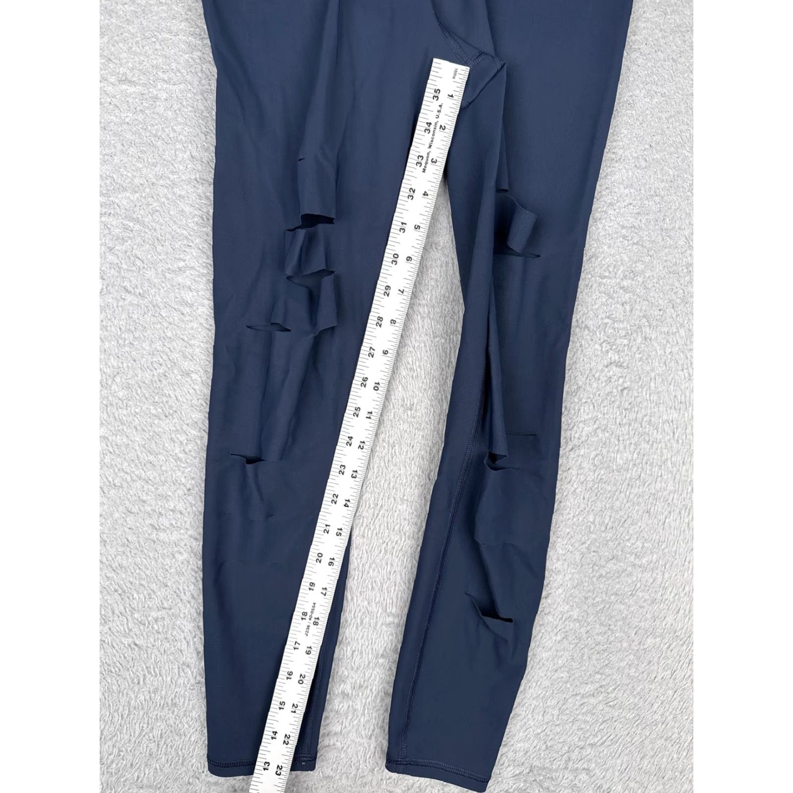 Alo Alo Yoga Leggings Womens XS Blue High Rise Ankle Slit Cutout Pants Athletic Yoga Size 26" / US 2 / IT 38 - 5 Thumbnail